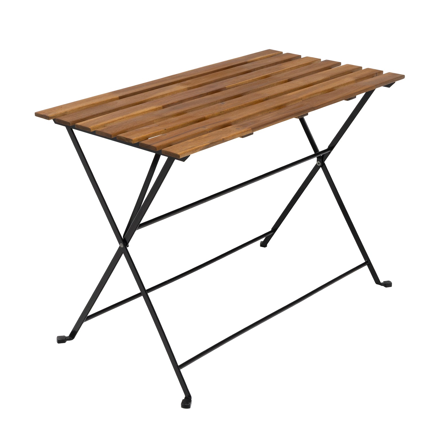 VESTIAMO CASA GIARDINO - Set Tavolo da Giardino 4 Sedie Richiudibili in Legno di Acacia e Metallo