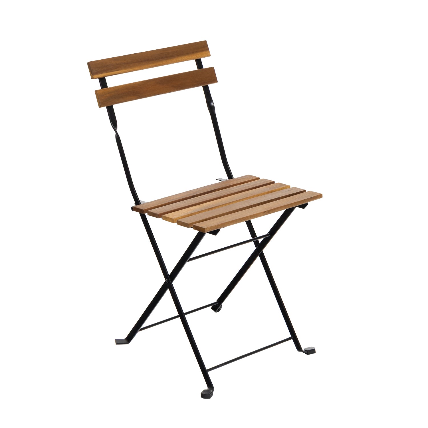 VESTIAMO CASA GIARDINO - Set Tavolo da Giardino 4 Sedie Richiudibili in Legno di Acacia e Metallo