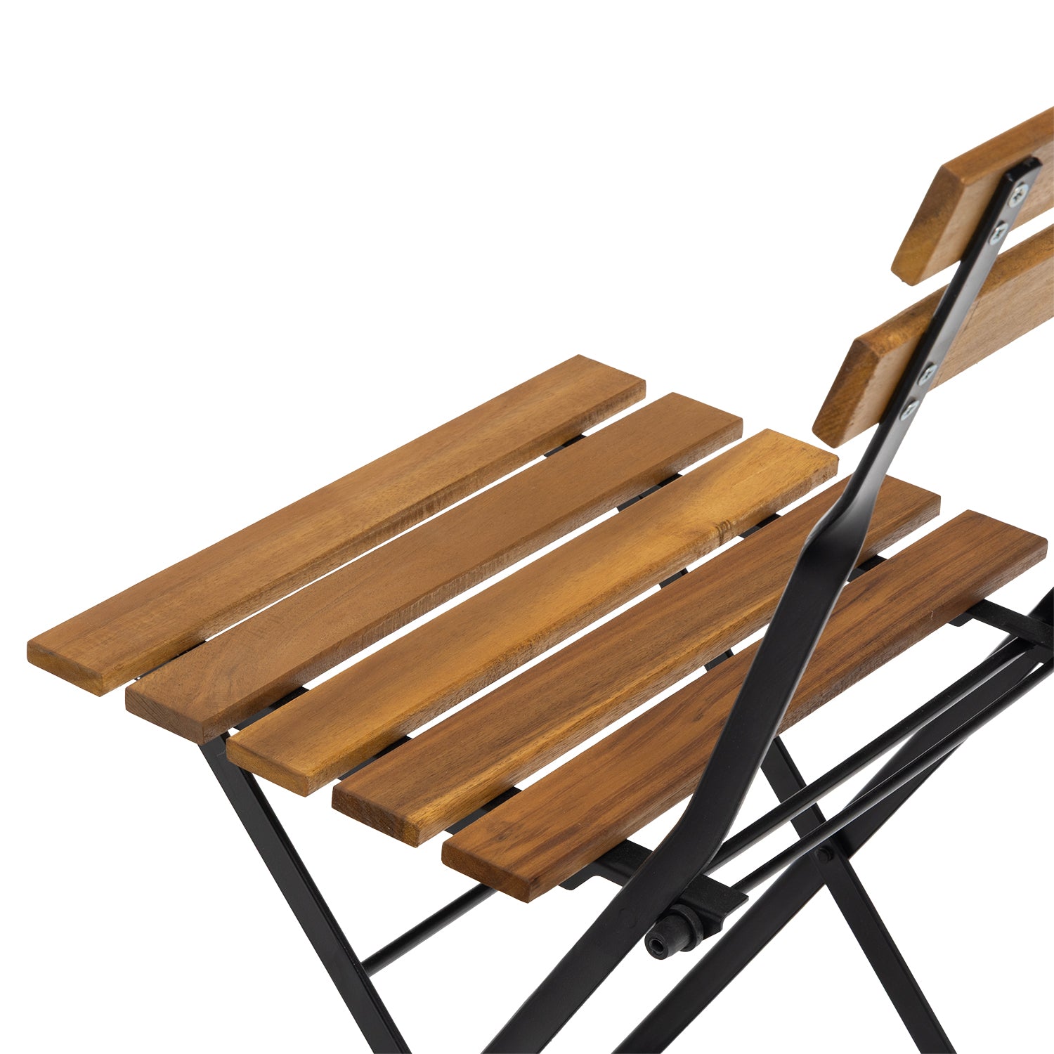 VESTIAMO CASA GIARDINO - Set Tavolo da Giardino 4 Sedie Richiudibili in Legno di Acacia e Metallo