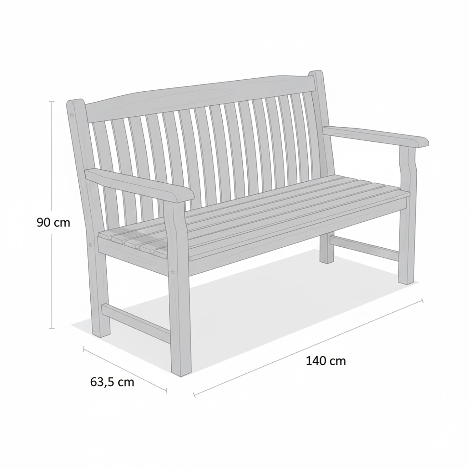 VESTIAMO CASA GIARDINO - Panchina da Giardino in Legno di Acacia - h90x140x63,5 cm
