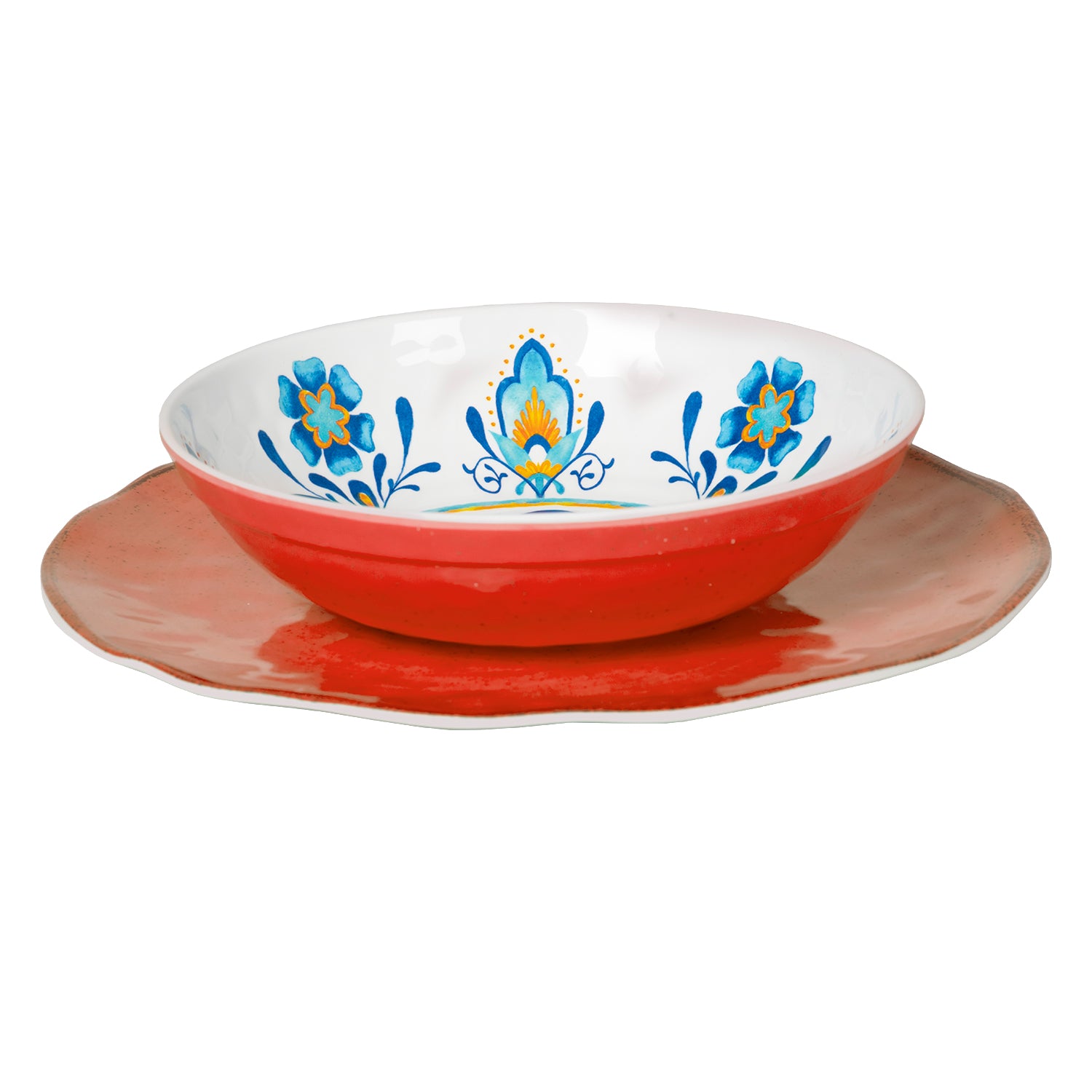UP Ware Servizio Da Tavola In Melamina 12 Pezzi Indaco - Set Per 4 Persone: Piatti Piani (28 Cm), Piatti Insalata (23 Cm), Ciotole (20 Cm) - Motivi Marini