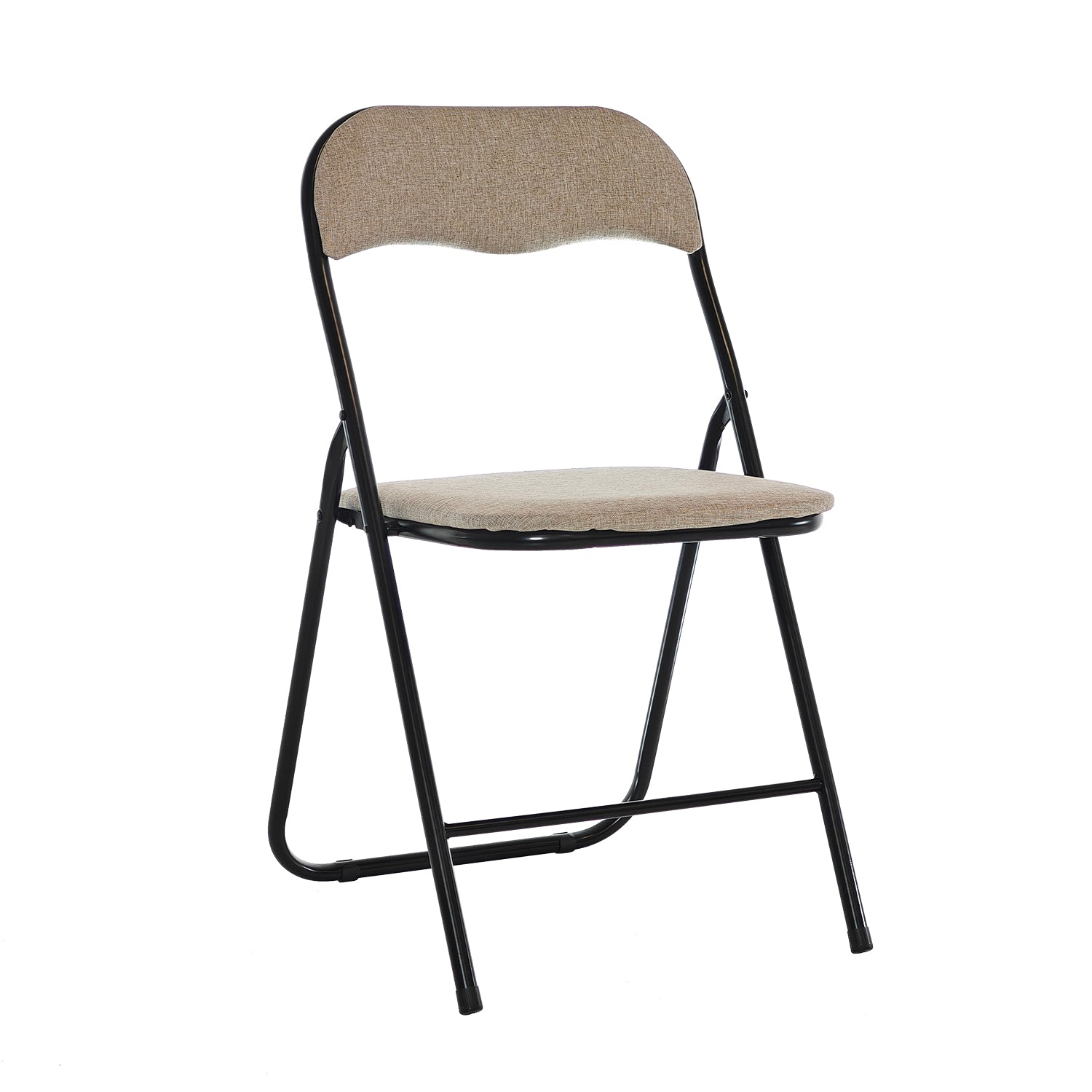 VESTIAMO CASA - Sedia Pieghevole in Lino Beige - h78x43x44 cm