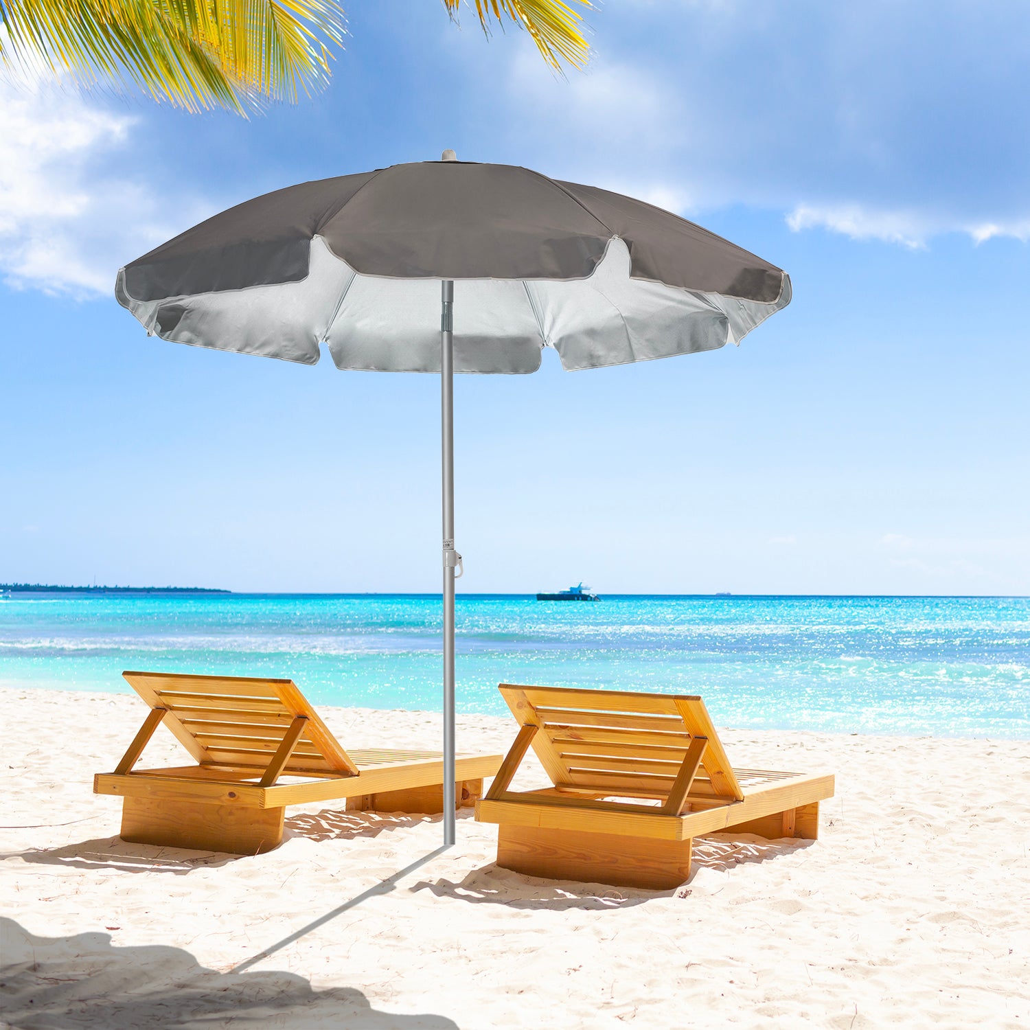 VESTIAMO CASA MARE - Ombrellone Mare Tinta Unita con snodo e federa h202 cm diametro 200 cm