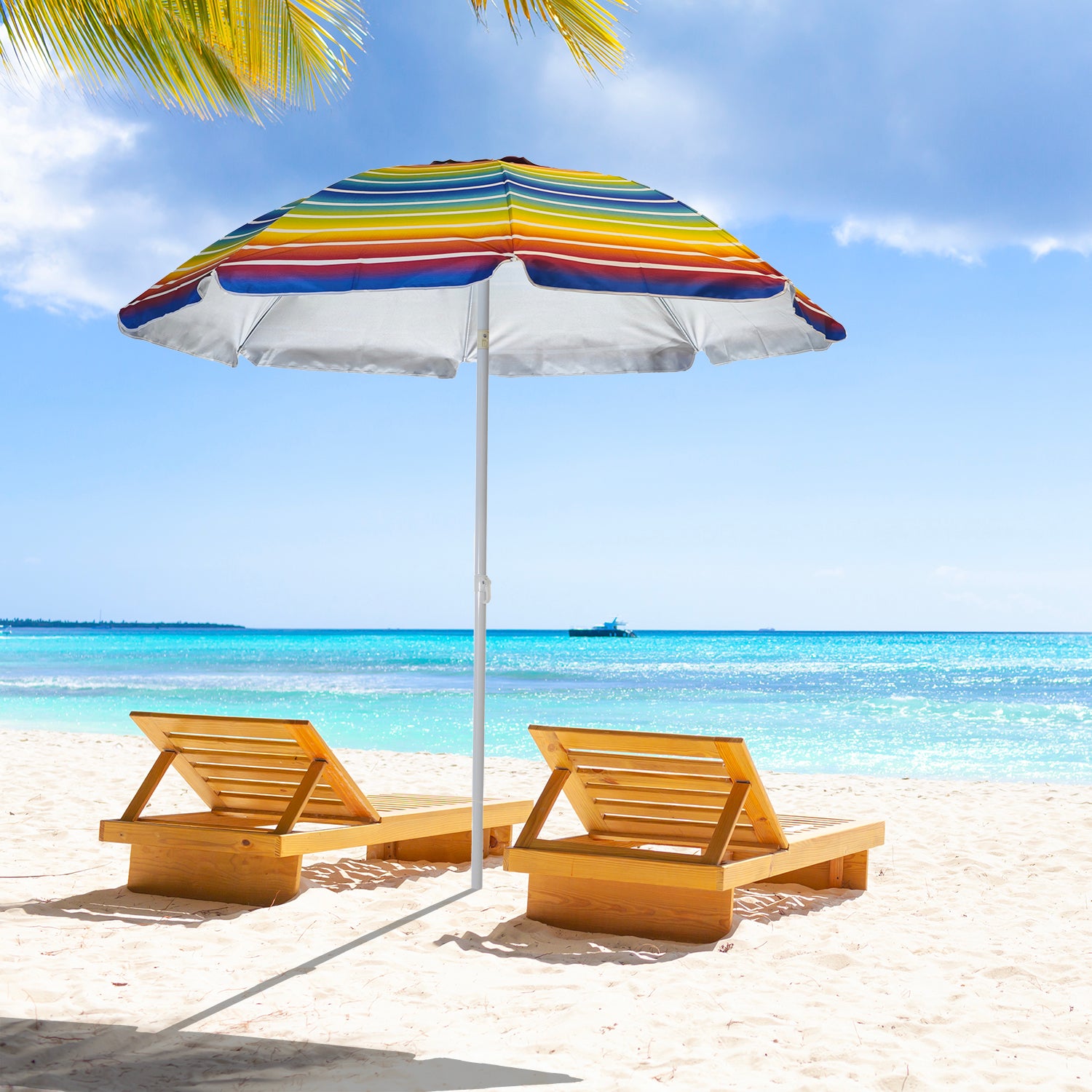 VESTIAMO CASA MARE - Ombrellone Mare con Snodo e Fodera abbinata h217 cm diametro 220 cm