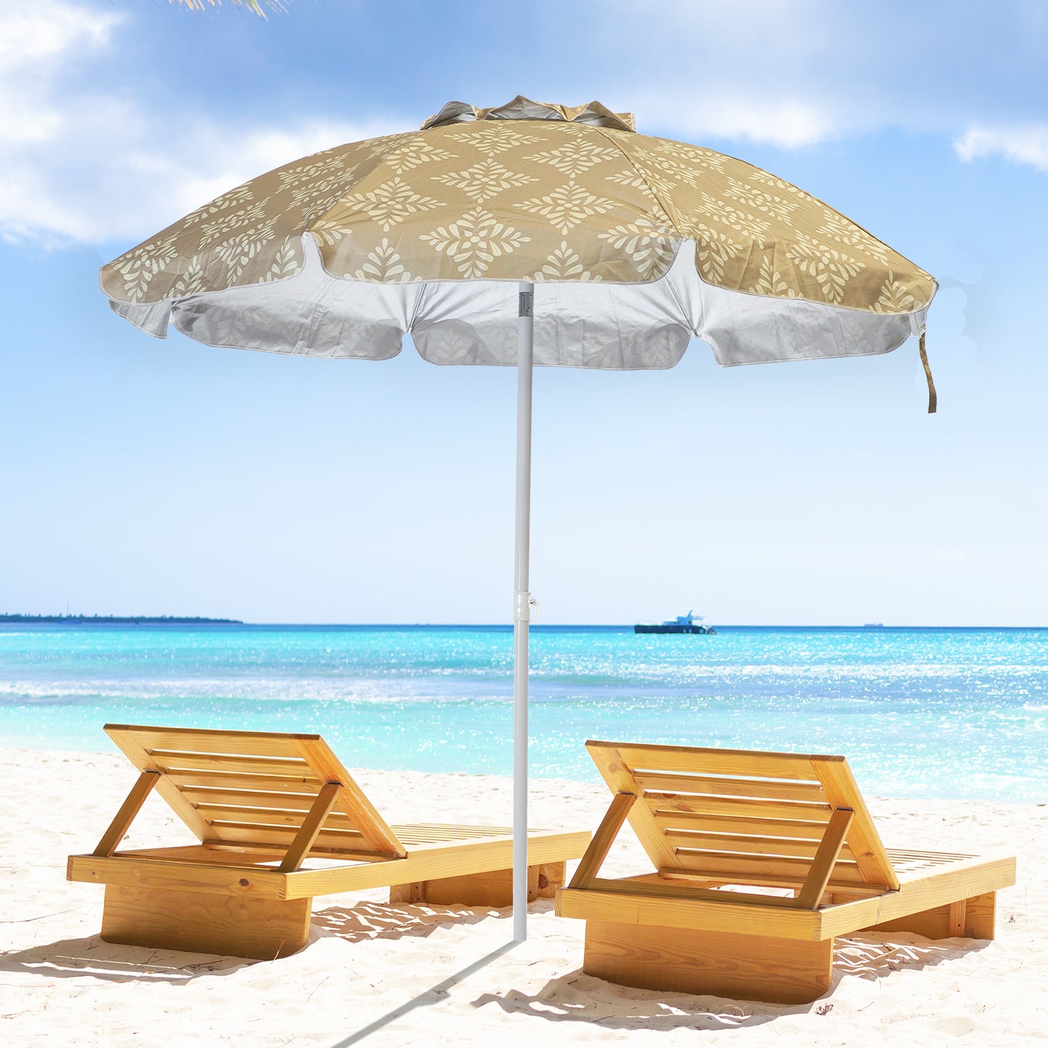 VESTIAMO CASA MARE - Ombrellone Mare in acciaio con presa d'aria e fodero diametro 200 cm