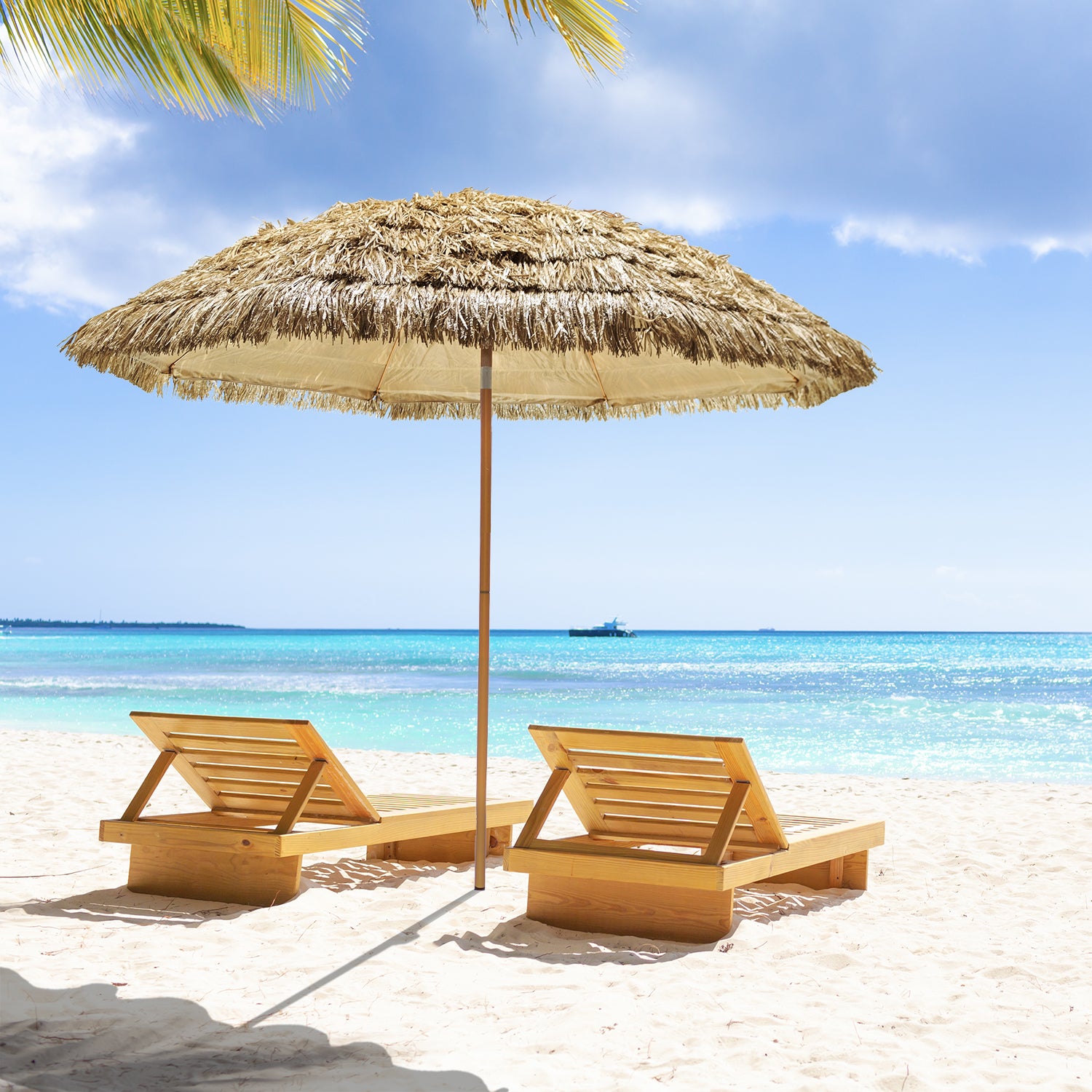 VESTIAMO CASA MARE - Ombrellone Effetto Paglia con snodo diametro 240 cm