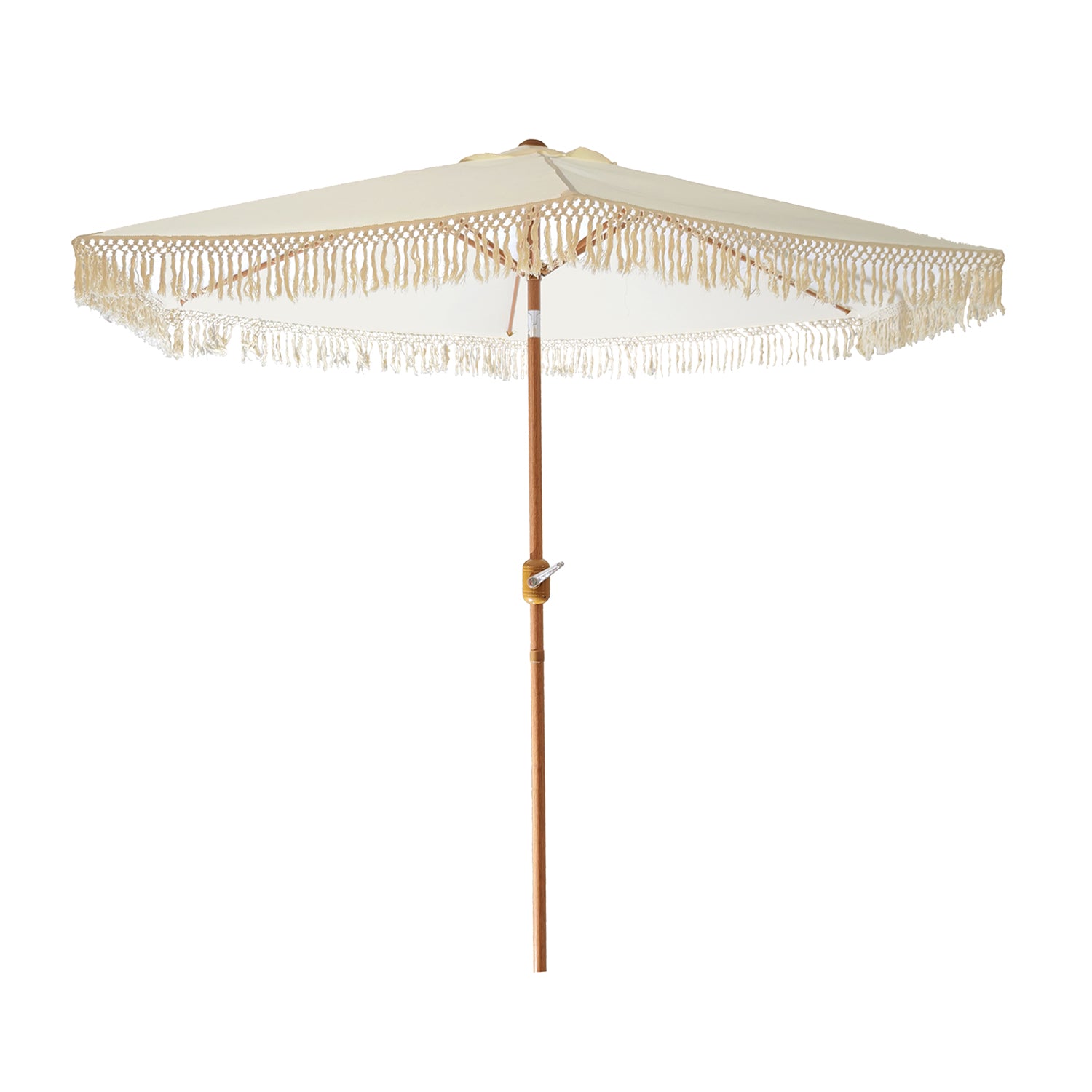 VESTIAMO CASA MARE - Ombrellone Mare con Frange e Manovella h238 cm diametro 270 cm