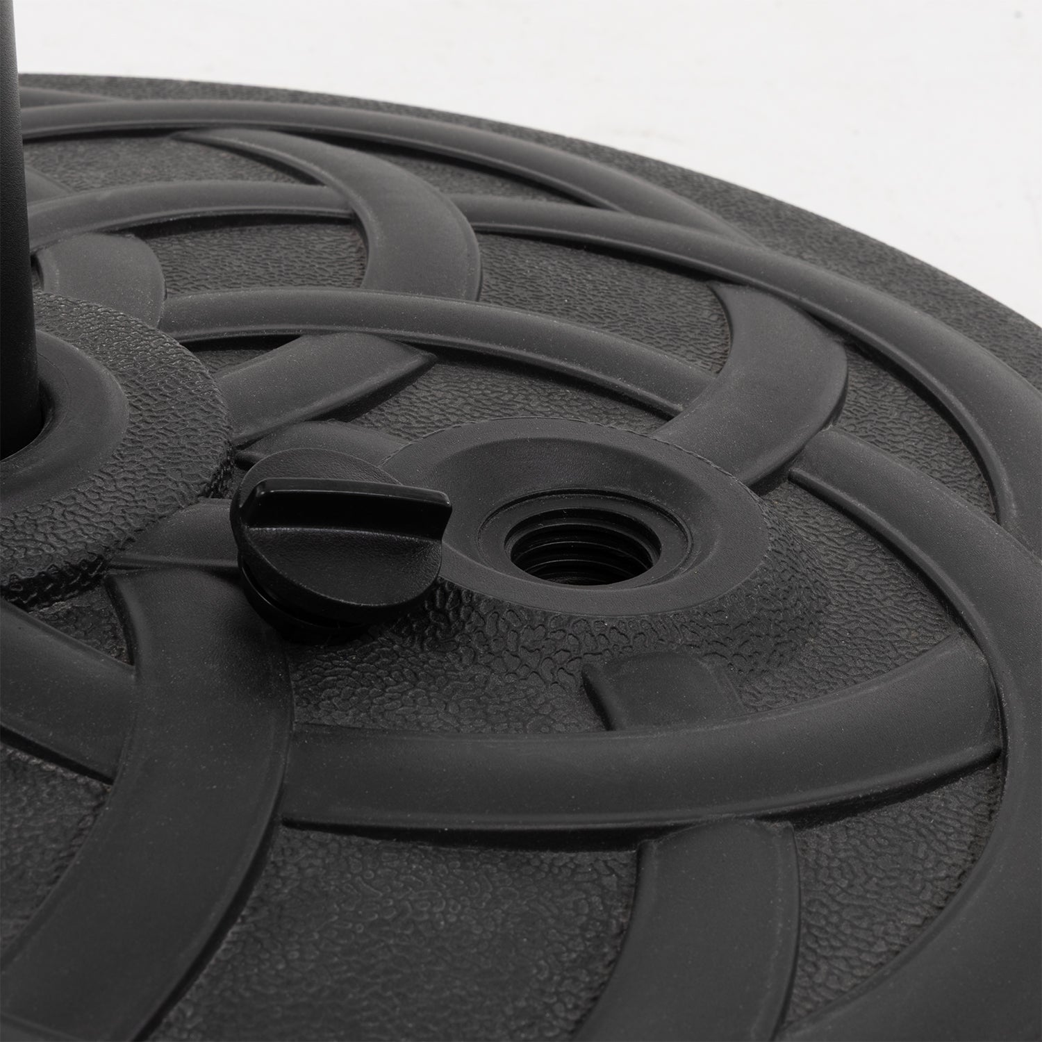 VESTIAMO CASA GIARDINO - Base Ombrellone Tonda in polietilene Nero 28kg diametro 57 cm - Riempibile con Acqua