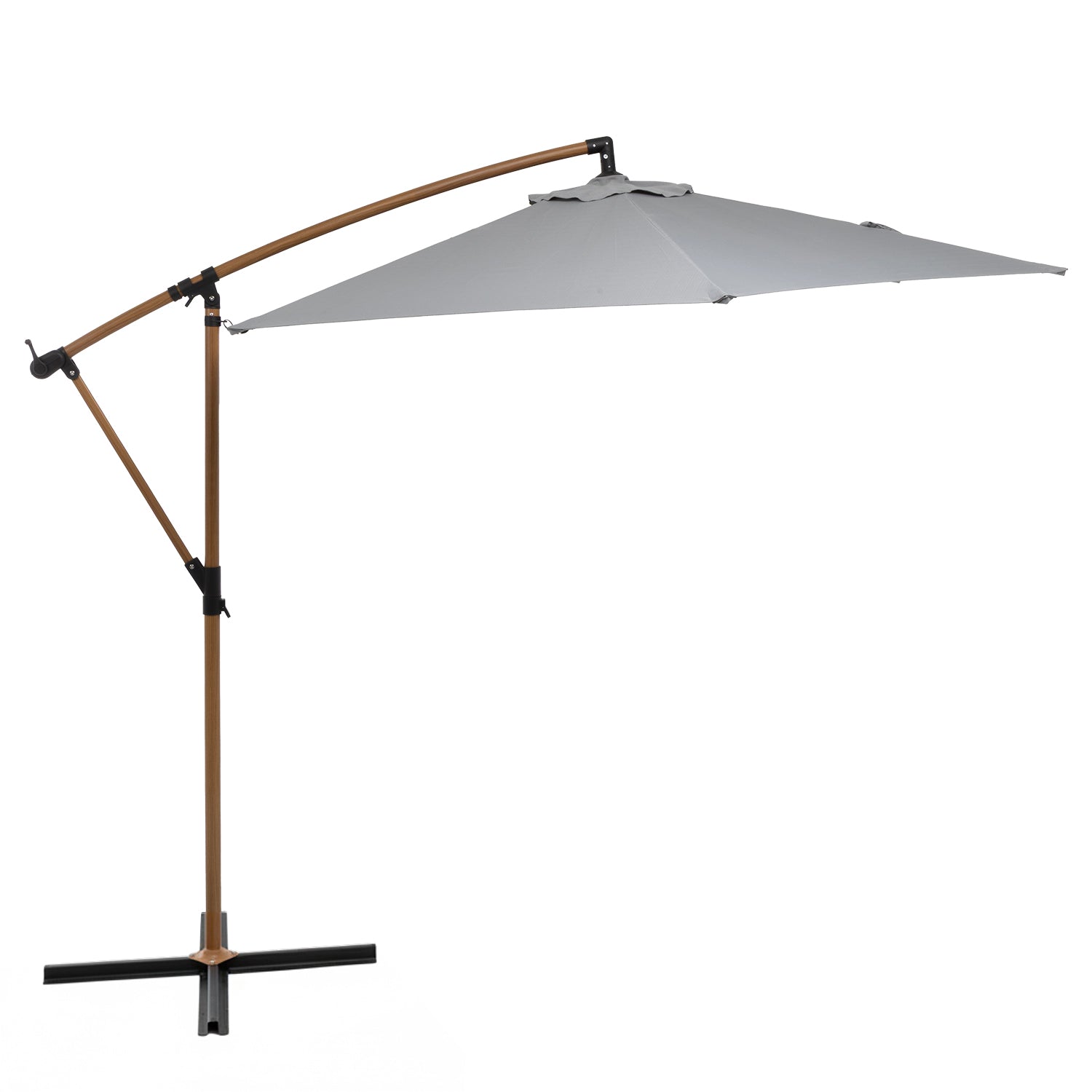 VESTIAMO CASA GIARDINO - Ombrellone da giardino Decentrato con Braccio Laterale e Telo Grigio - h2,54 x diametro 2,7 metri