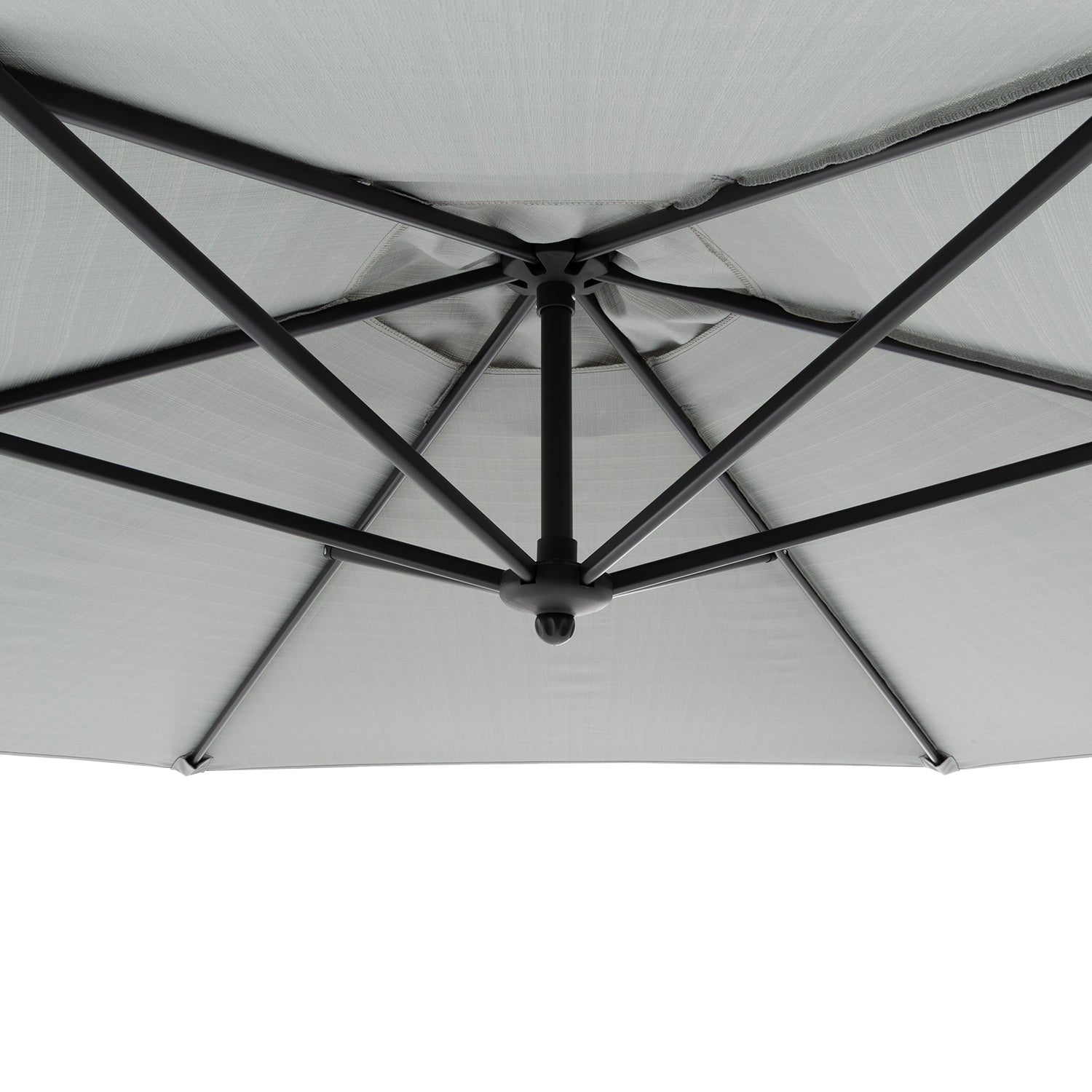 VESTIAMO CASA GIARDINO - Ombrellone da giardino Decentrato con Braccio Laterale e Telo Grigio - h2,54 x diametro 2,7 metri