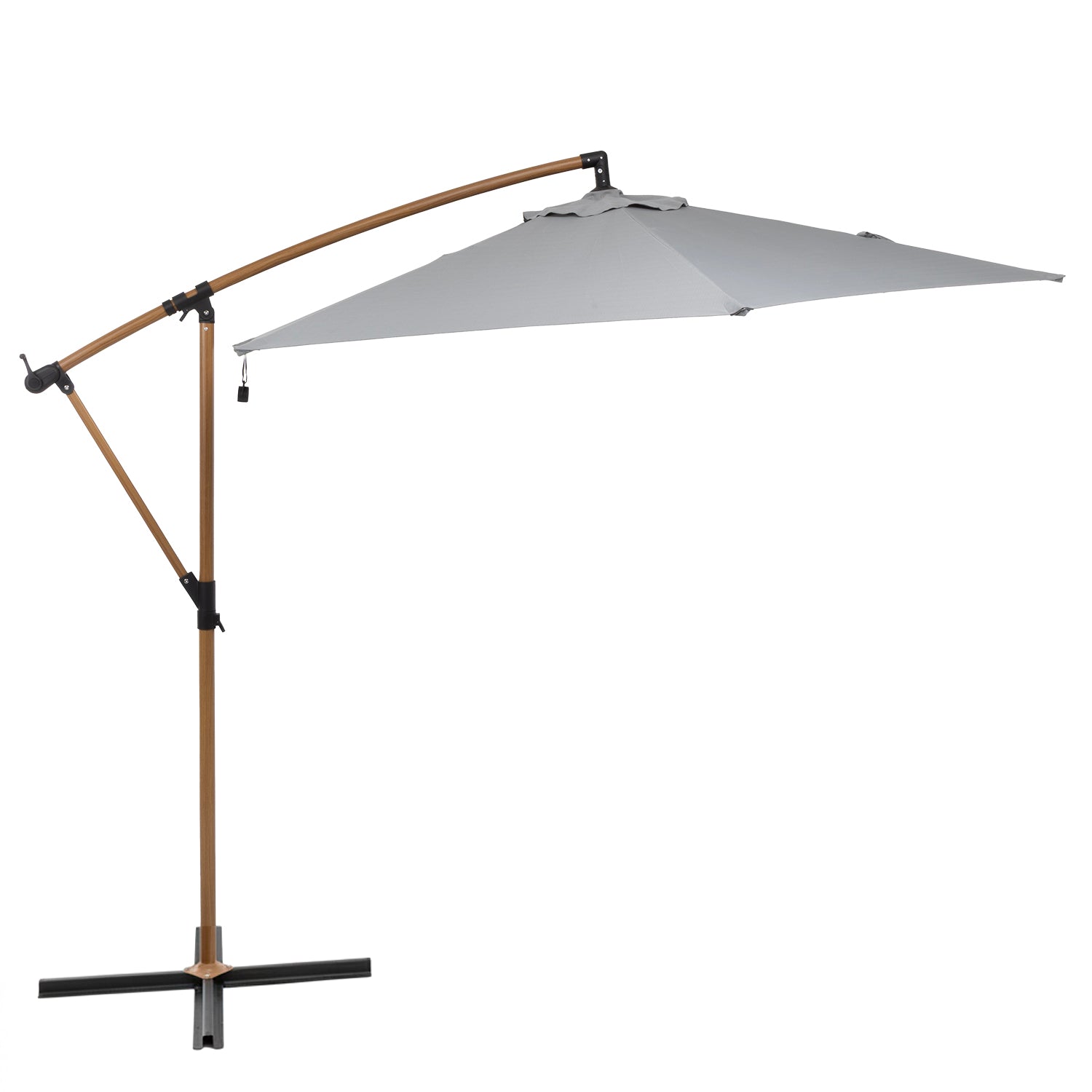 VESTIAMO CASA GIARDINO - Ombrellone da giardino Decentrato con Braccio Laterale e Telo Grigio - h2,54 x diametro 2,7 metri
