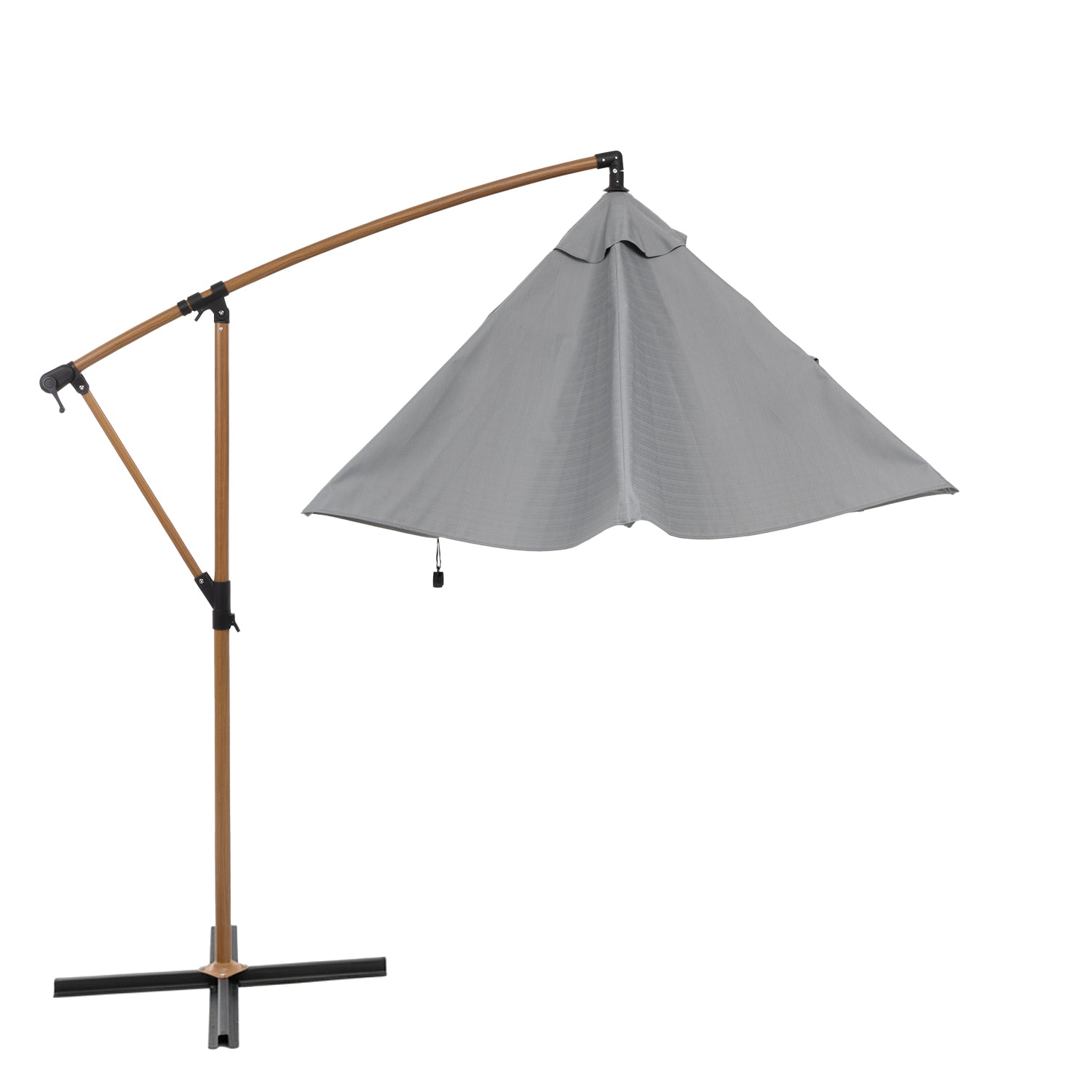 VESTIAMO CASA GIARDINO - Ombrellone da giardino Decentrato con Braccio Laterale e Telo Grigio - h2,54 x diametro 2,7 metri