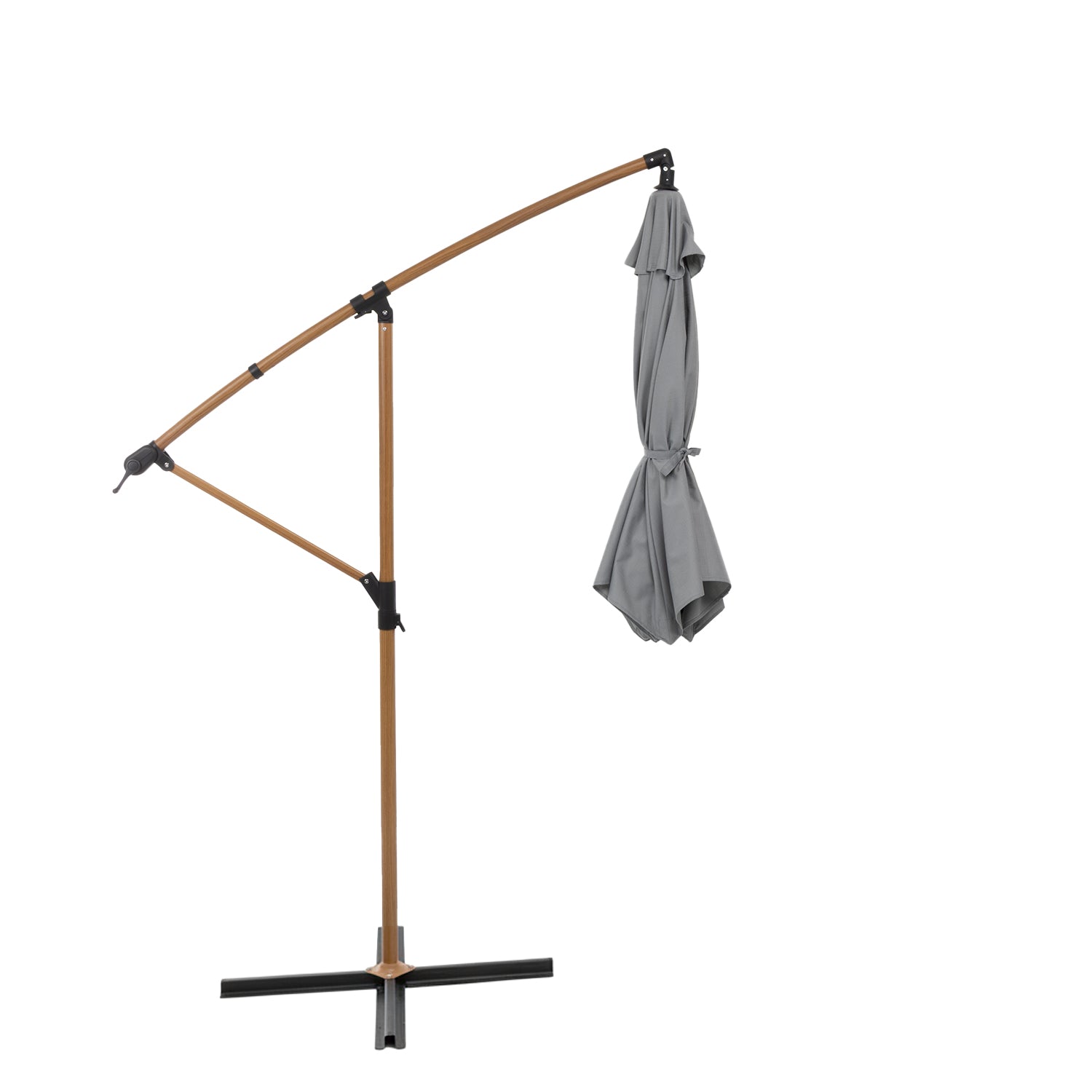 VESTIAMO CASA GIARDINO - Ombrellone da giardino Decentrato con Braccio Laterale e Telo Grigio - h2,54 x diametro 2,7 metri