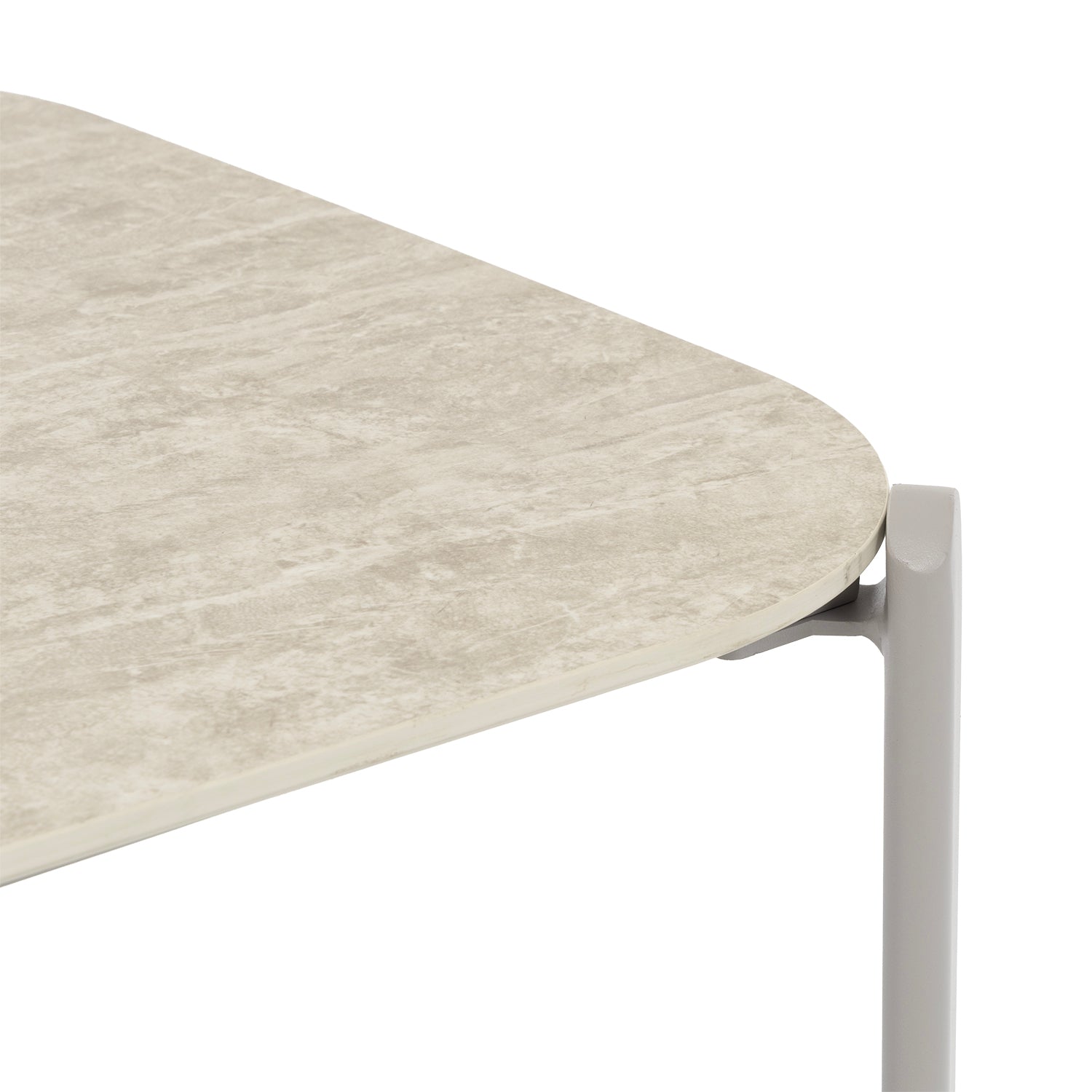 VESTIAMO CASA GIARDINO - Set Salotto da giardino 4 pezzi in Alluminio Grigio Tortora con Poltrone, Divanetto e Tavolino Top Effetto Pietra Design Moderno