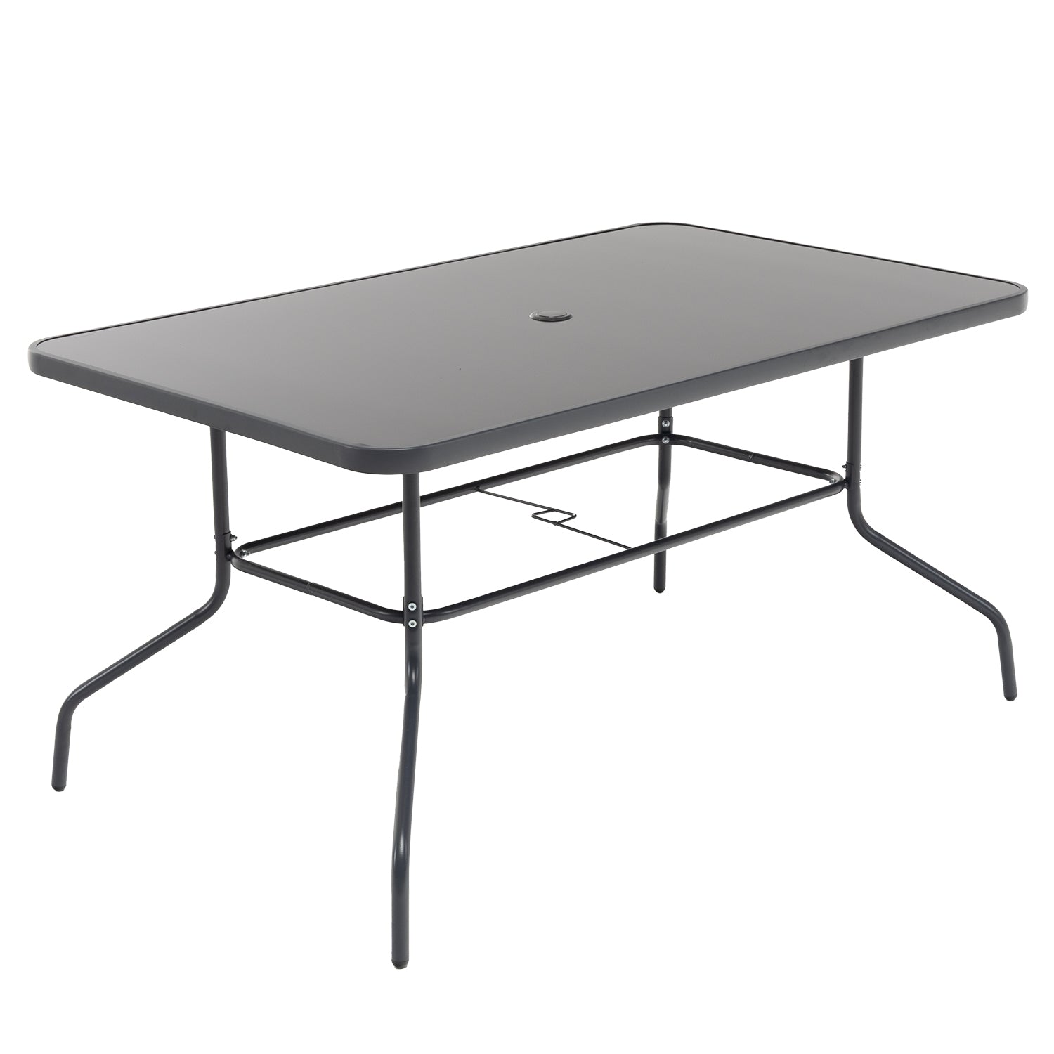 VESTIAMO CASA GIARDINO - Set Tavolo da Giardino 6 Sedie con Ombrellone Grigio