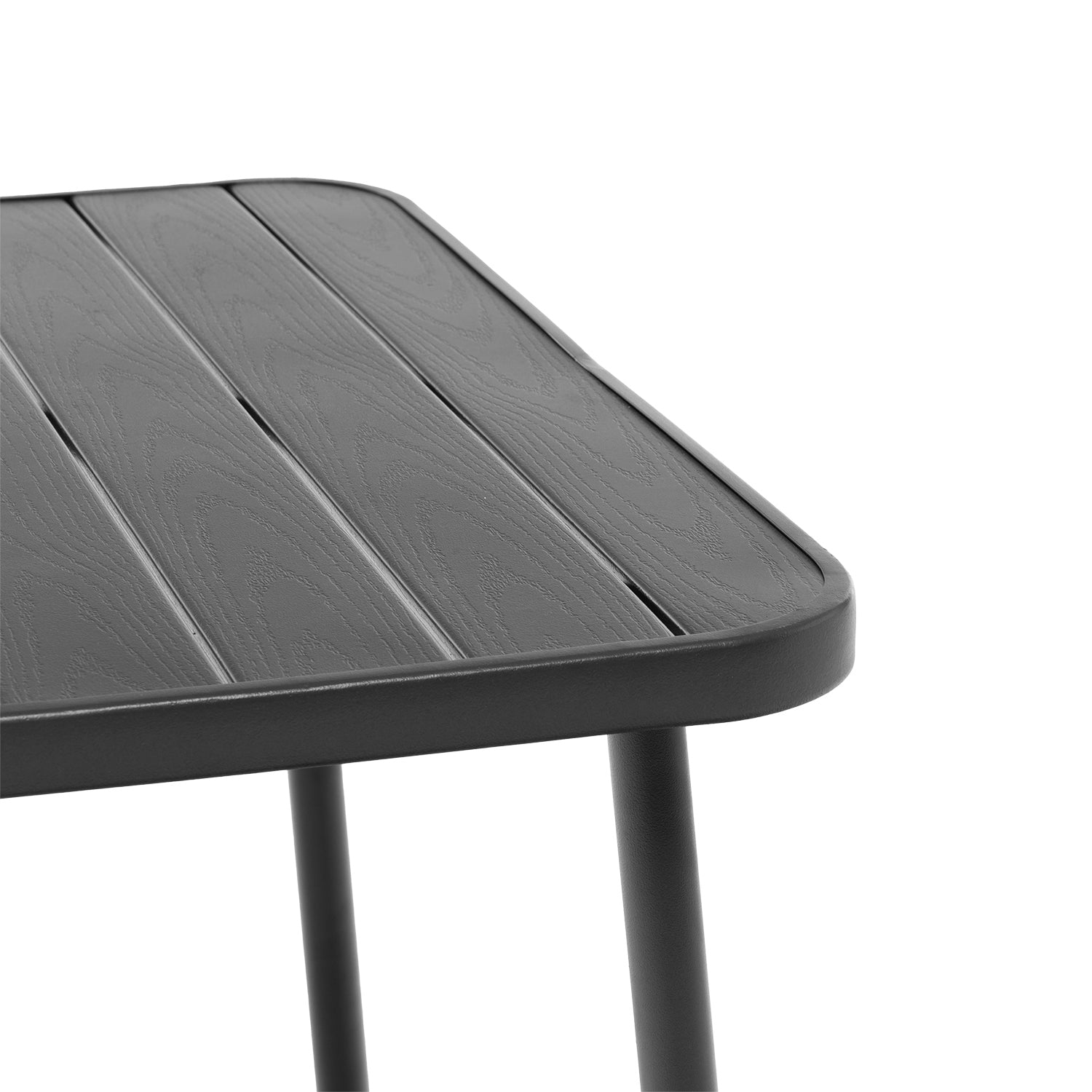 VESTIAMO CASA GIARDINO - Set Tavolo da Giardino 4 Posti in Metallo con Sedie Intrecciate Antracite