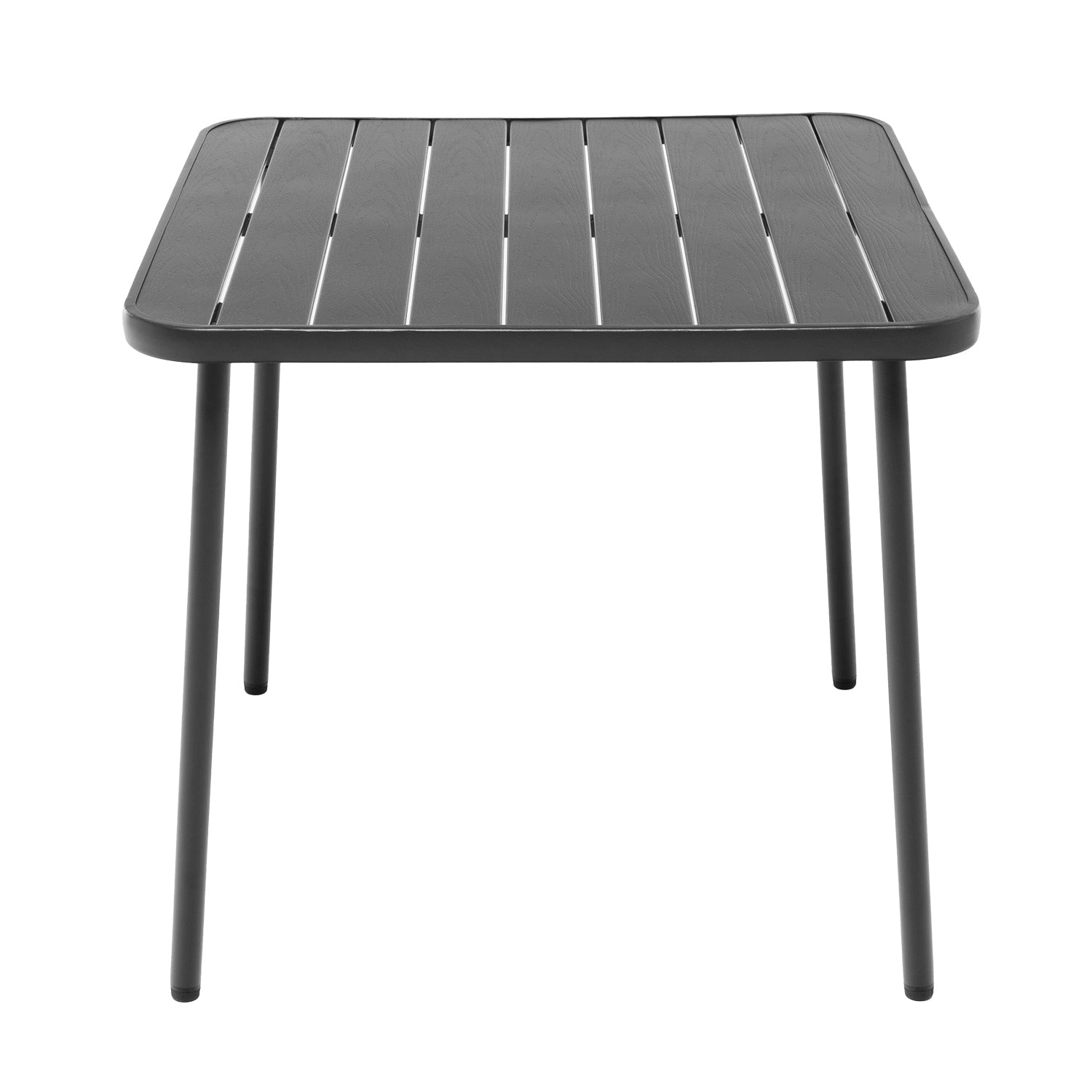 VESTIAMO CASA GIARDINO - Set Tavolo da Giardino 4 Posti in Metallo con Sedie Intrecciate Antracite