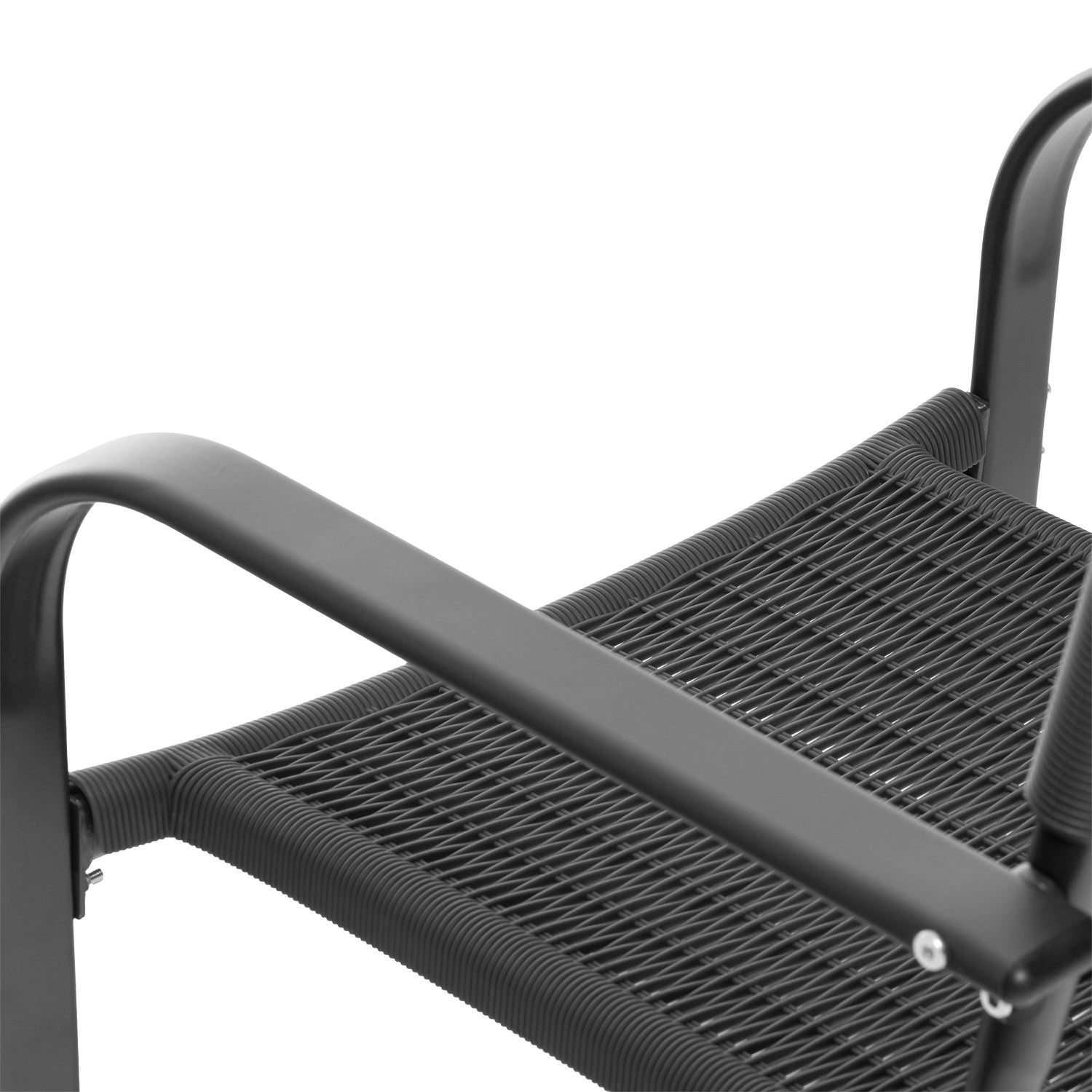 VESTIAMO CASA GIARDINO - Set Tavolo da Giardino 4 Posti in Metallo con Sedie Intrecciate Antracite