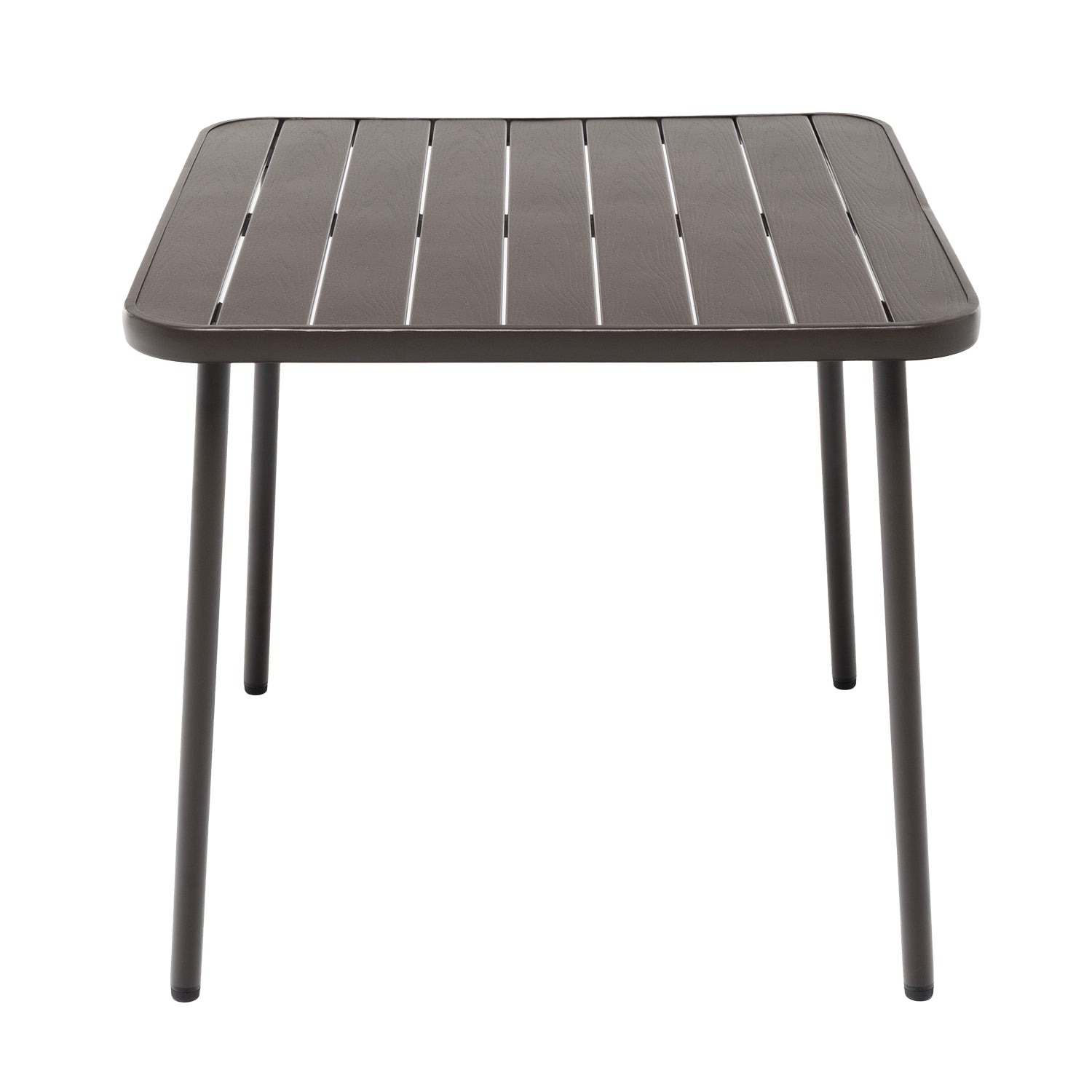 VESTIAMO CASA GIARDINO - Set Tavolo da Giardino 4 Posti in Metallo con Sedie Intrecciate Marrone