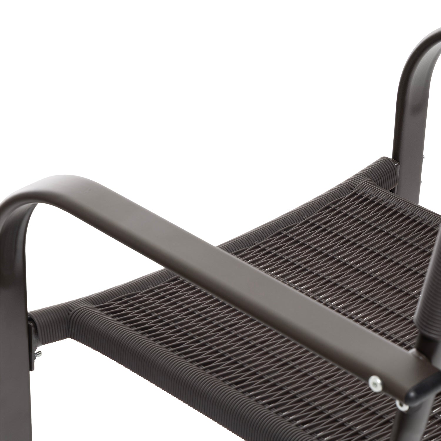 VESTIAMO CASA GIARDINO - Set Tavolo da Giardino 4 Posti in Metallo con Sedie Intrecciate Marrone