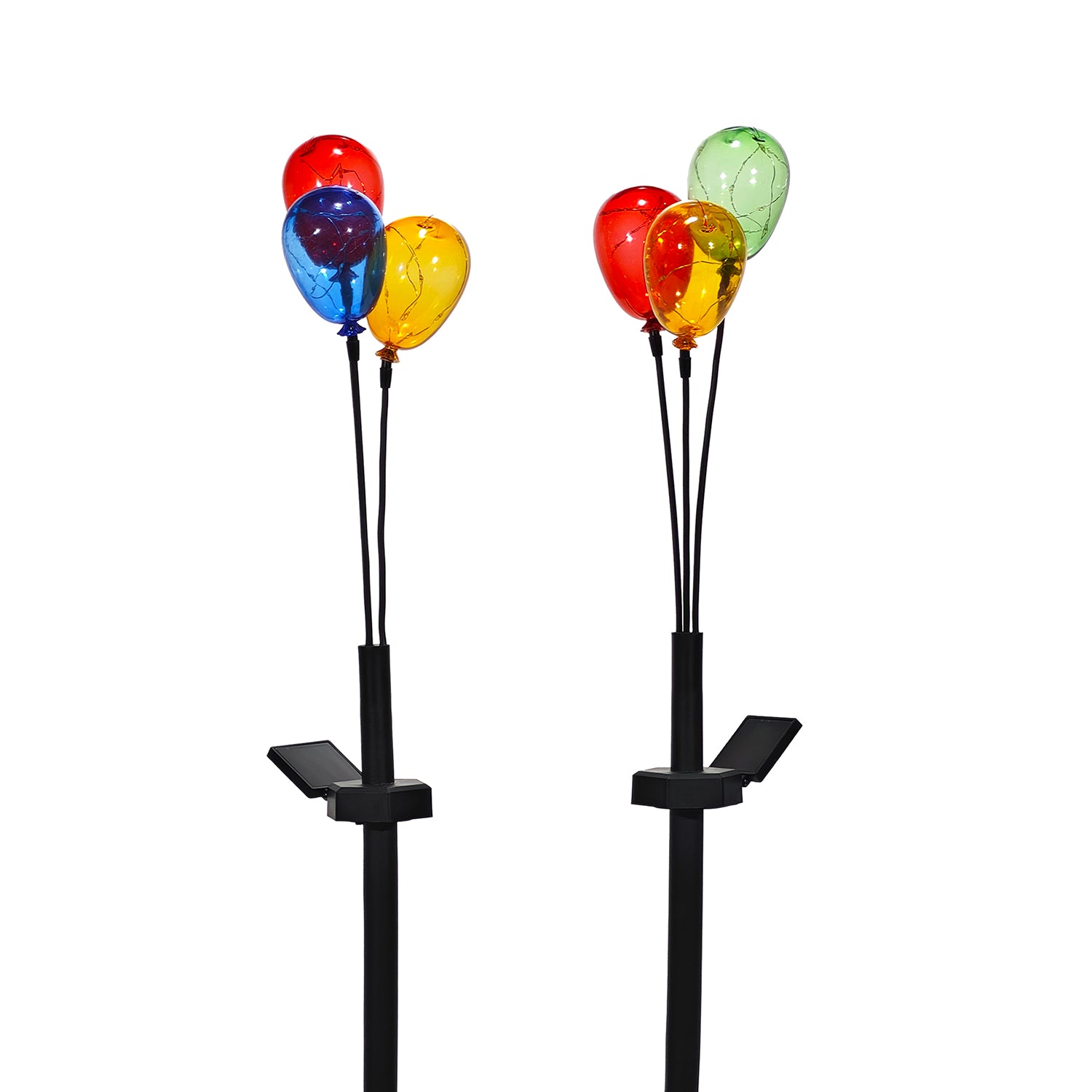 DICTROLUX - Lampada Solare LED Decorativa con Palloncini Colorati Luce Calda h66 cm