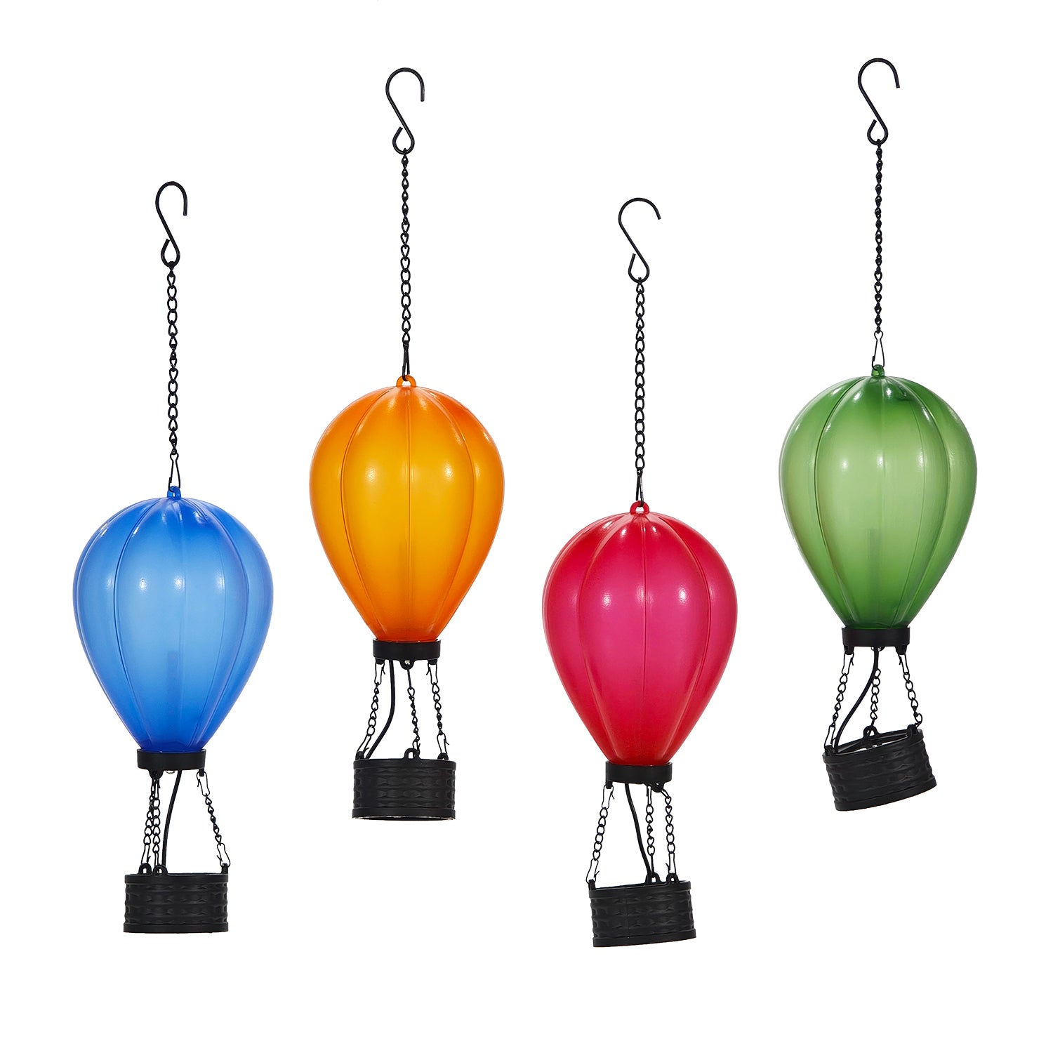DICTROLUX - Lampada Solare LED Decorativa a Mongolfiera Luce Calda h33 cm