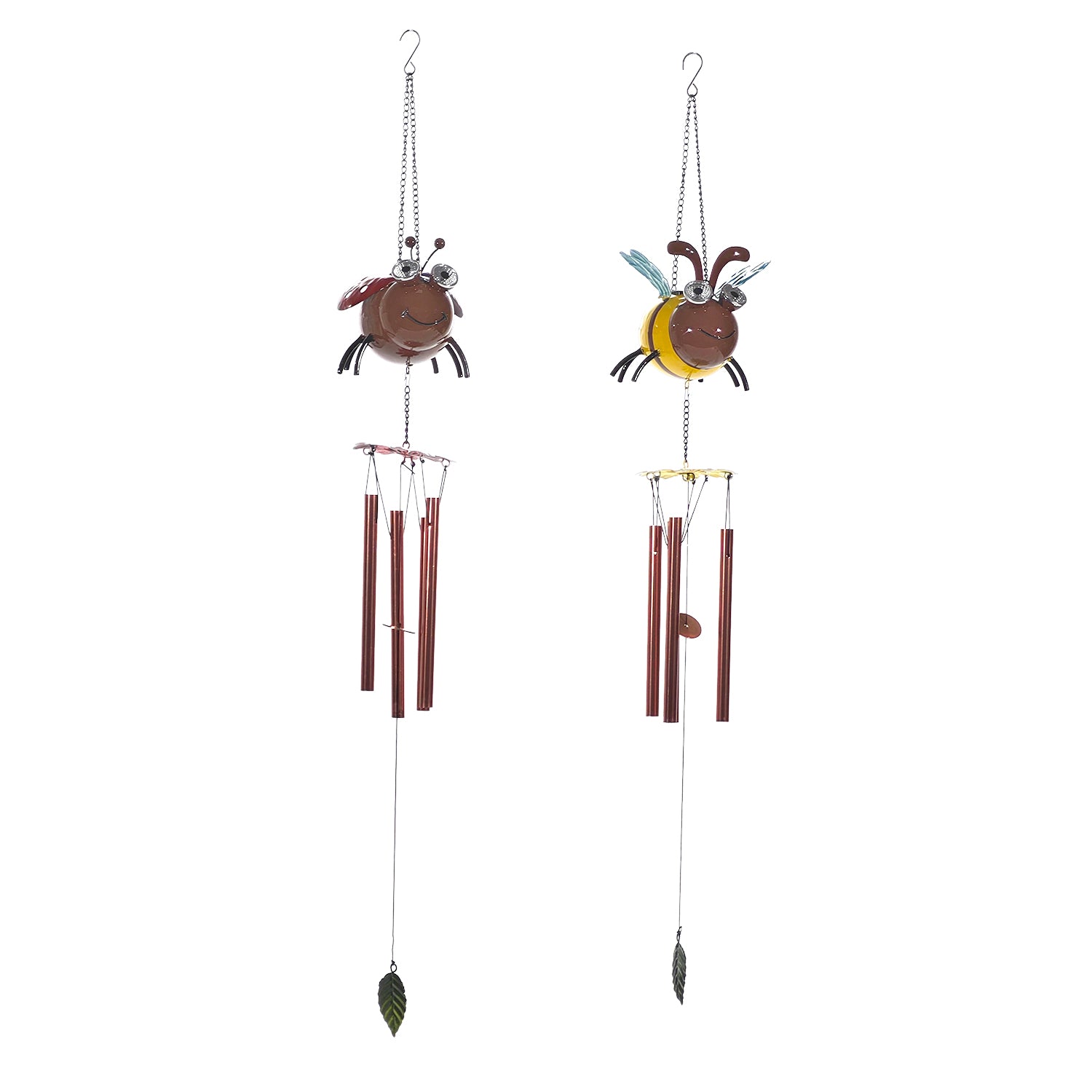 DICTROLUX - Lampada Solare LED Decorativa Scacciapensieri con Carillon Insetti Luce Fredda h90 cm