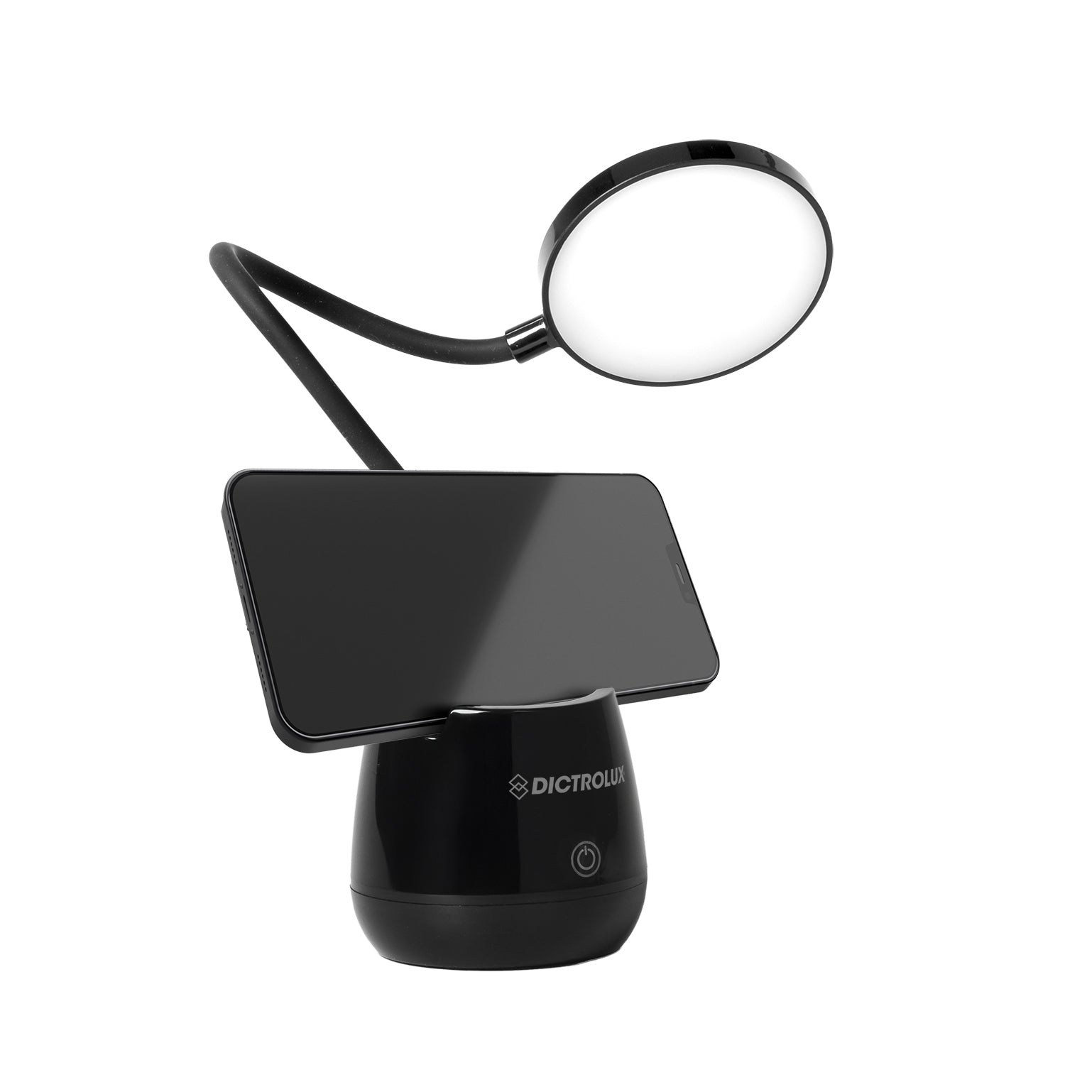 DICTROLUX - Lampada da Scrivania LED con Portapenne e Stand Smartphone Ricarica USB