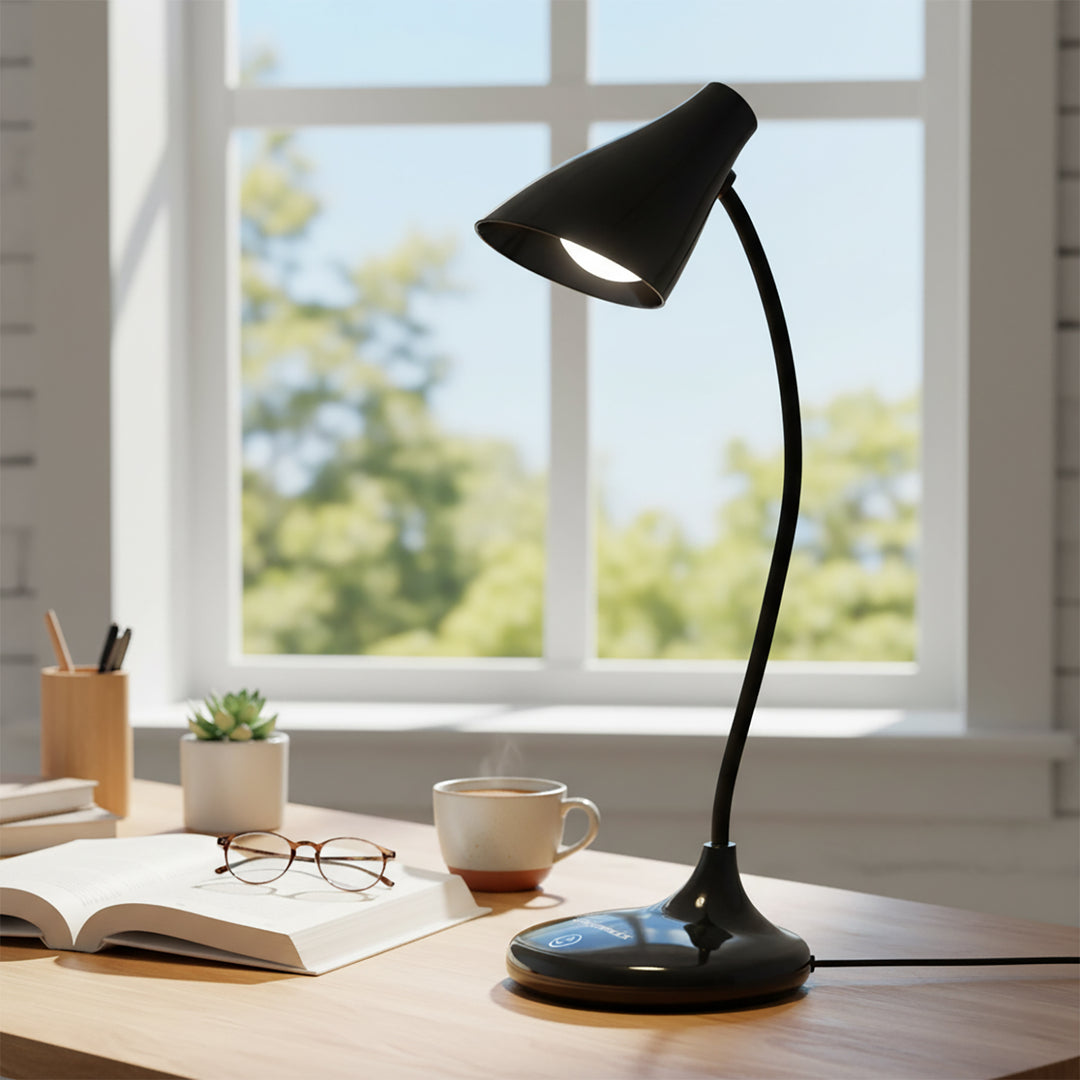 Lampada da scrivania a LED multifunzionale Lampade da ufficio a casa con porta di ricarica USB, lampada da tavolo regolabile con luce da tavolo con orologio 3 modalità di illuminazione for ufficio Lampada da scrivania a LED multifunzionale Lampade da ufficio a casa con porta di ricarica USB, lampada da tavolo regolabile con luce da tavolo con orologio 3 modalità di illuminazione for ufficio