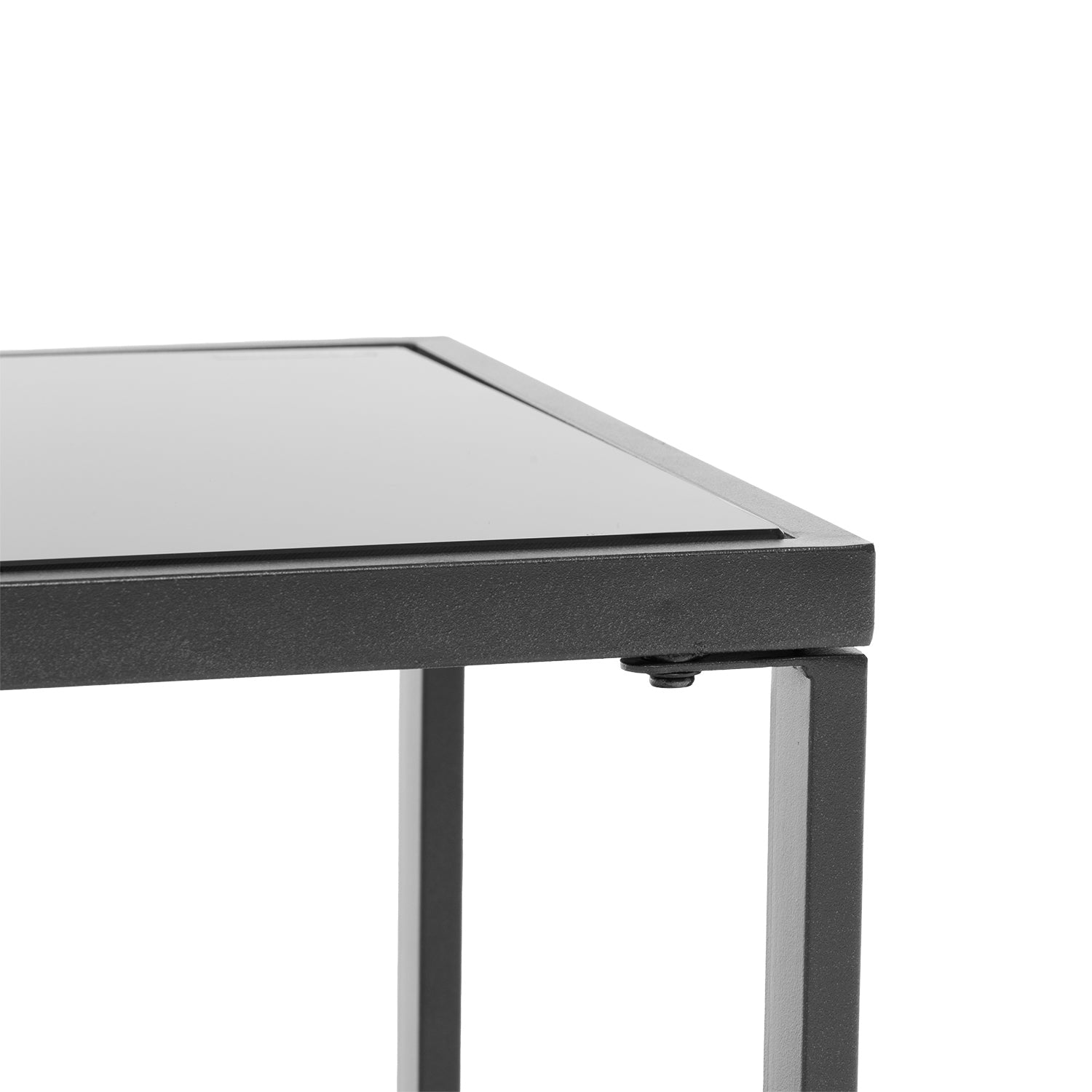 VESTIAMO CASA GIARDINO - Set da giardino 4 pezzi Antracite Rattan sintetico con struttura in acciaio, top in vetro e cuscini Grigio