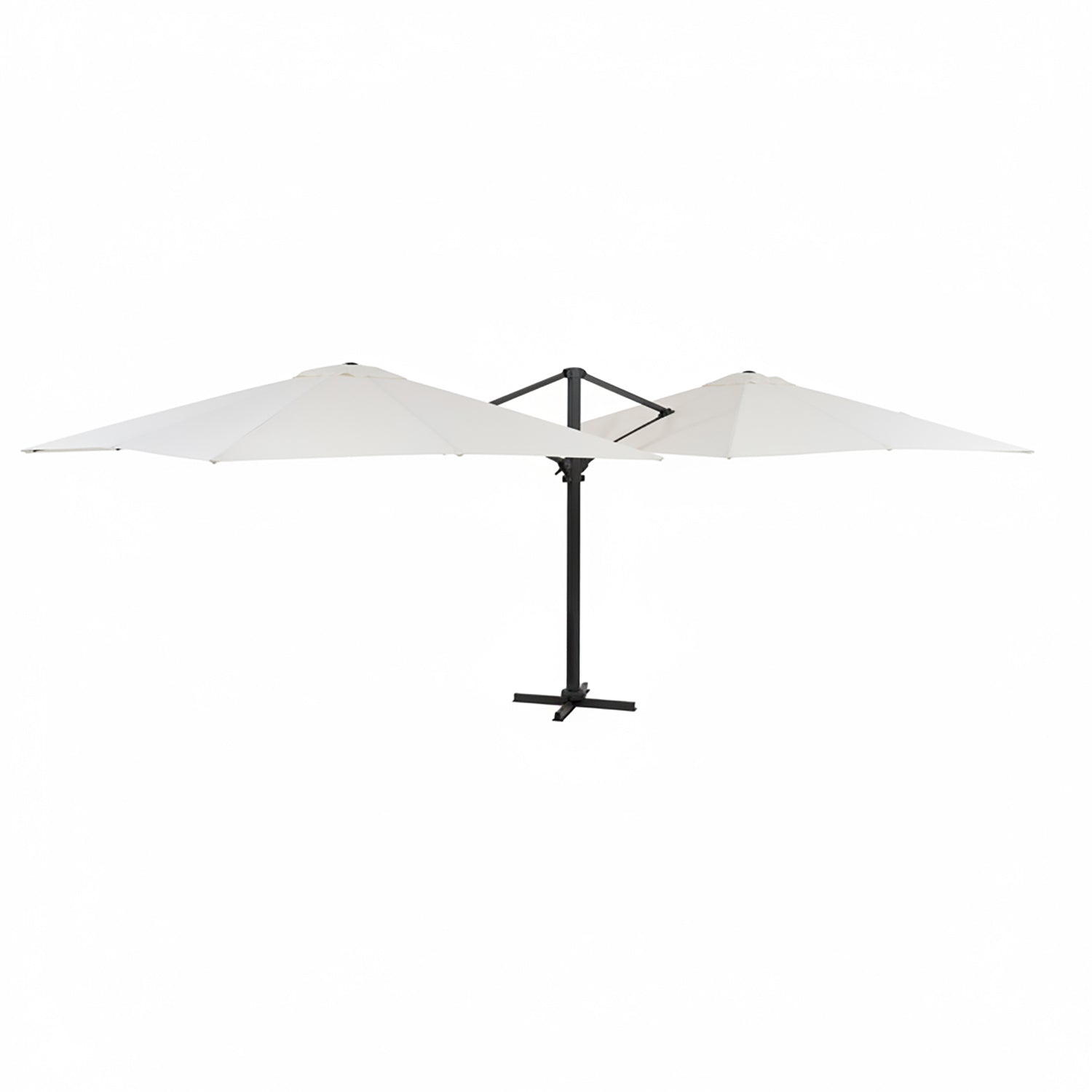 VESTIAMO CASA GIARDINO - Ombrellone da giardino Doppio con Palo Centrale in Alluminio e Telo Ecru 6x3 metri