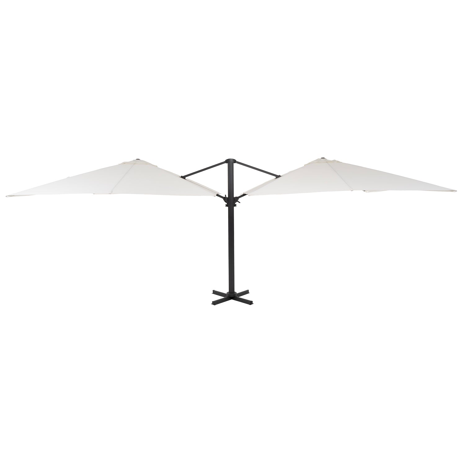 VESTIAMO CASA GIARDINO - Ombrellone da giardino Doppio con Palo Centrale in Alluminio e Telo Ecru 6x3 metri