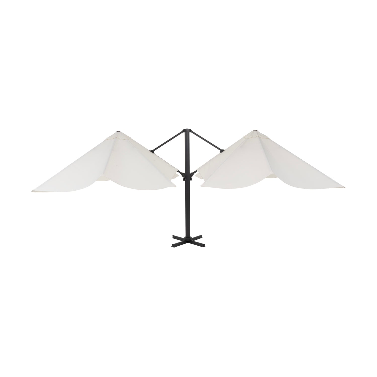 VESTIAMO CASA GIARDINO - Ombrellone da giardino Doppio con Palo Centrale in Alluminio e Telo Ecru 6x3 metri
