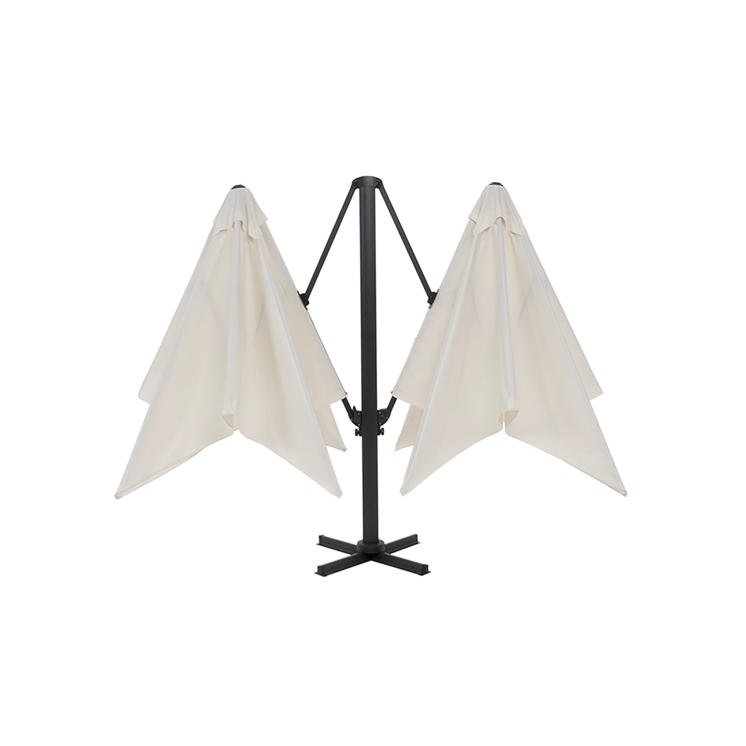 VESTIAMO CASA GIARDINO - Ombrellone da giardino Doppio con Palo Centrale in Alluminio e Telo Ecru 6x3 metri