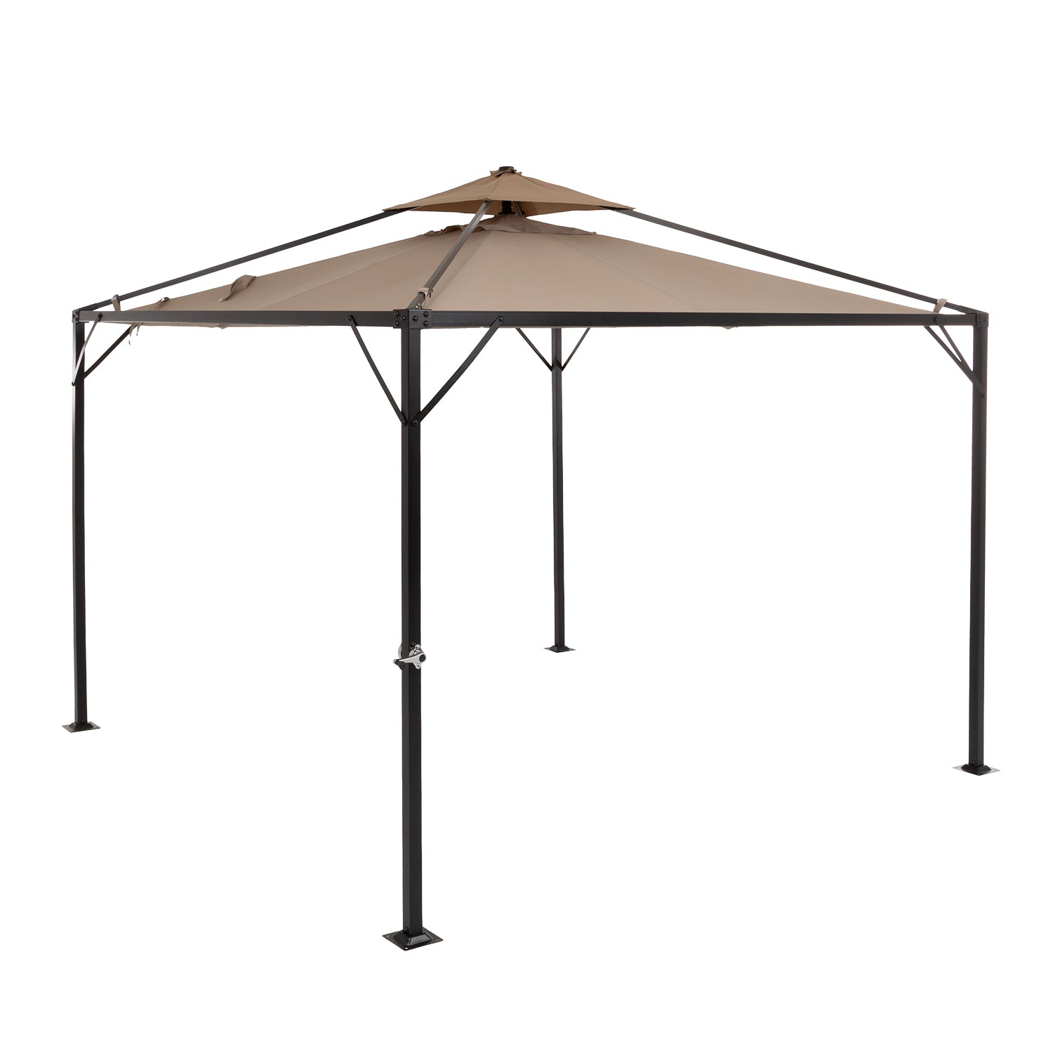 VESTIAMO CASA GIARDINO - Gazebo da giardino Richiudibile in Acciaio Antracite con Telo in Poliestere Écru 3x3 metri