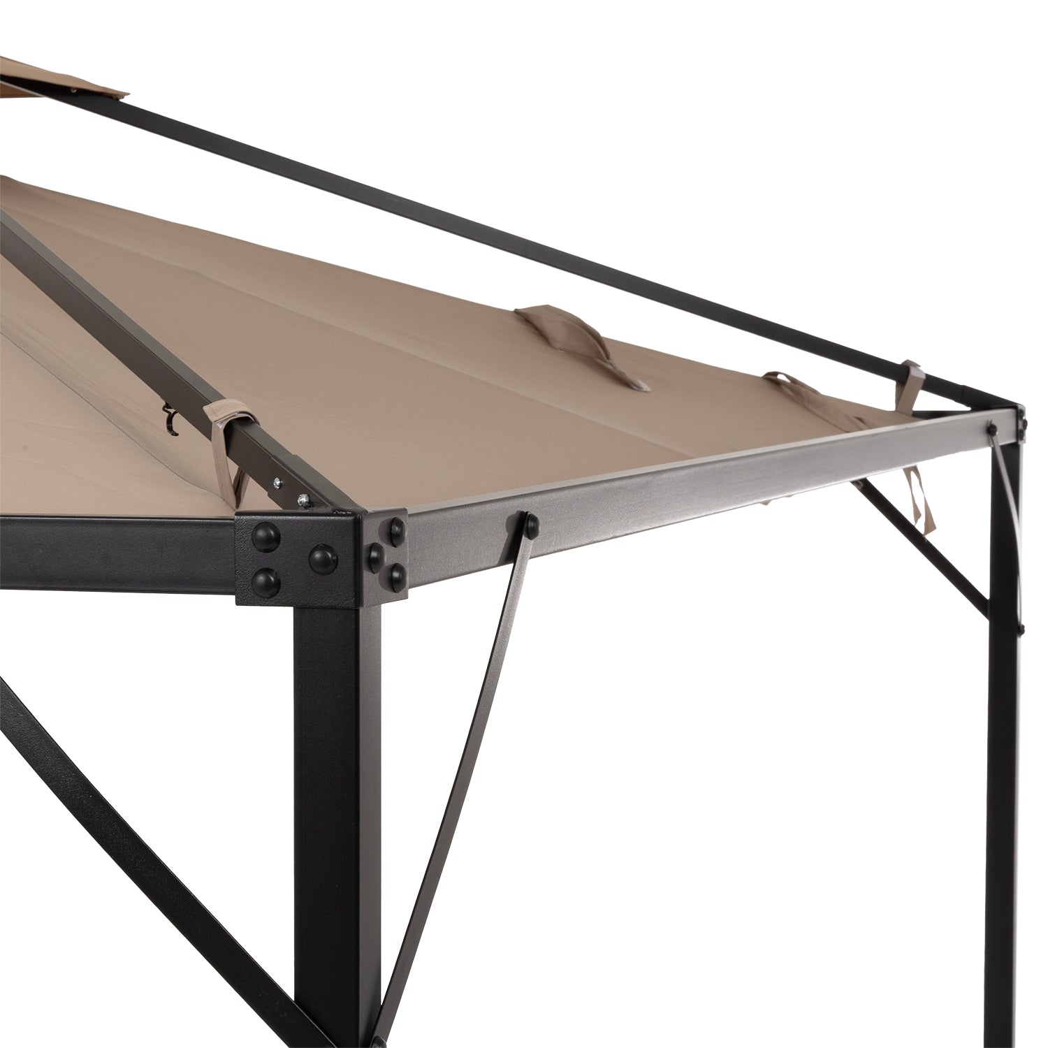 VESTIAMO CASA GIARDINO - Gazebo da giardino Richiudibile in Acciaio Antracite con Telo in Poliestere Écru 3x3 metri