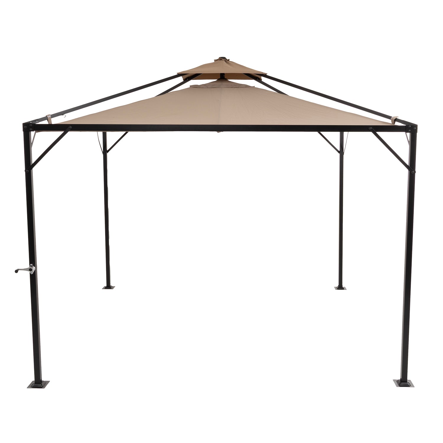 VESTIAMO CASA GIARDINO - Gazebo da giardino Richiudibile in Acciaio Antracite con Telo in Poliestere Écru 3x3 metri