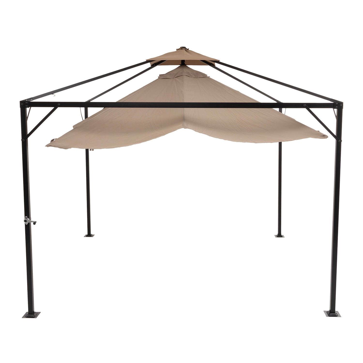 VESTIAMO CASA GIARDINO - Gazebo da giardino Richiudibile in Acciaio Antracite con Telo in Poliestere Écru 3x3 metri