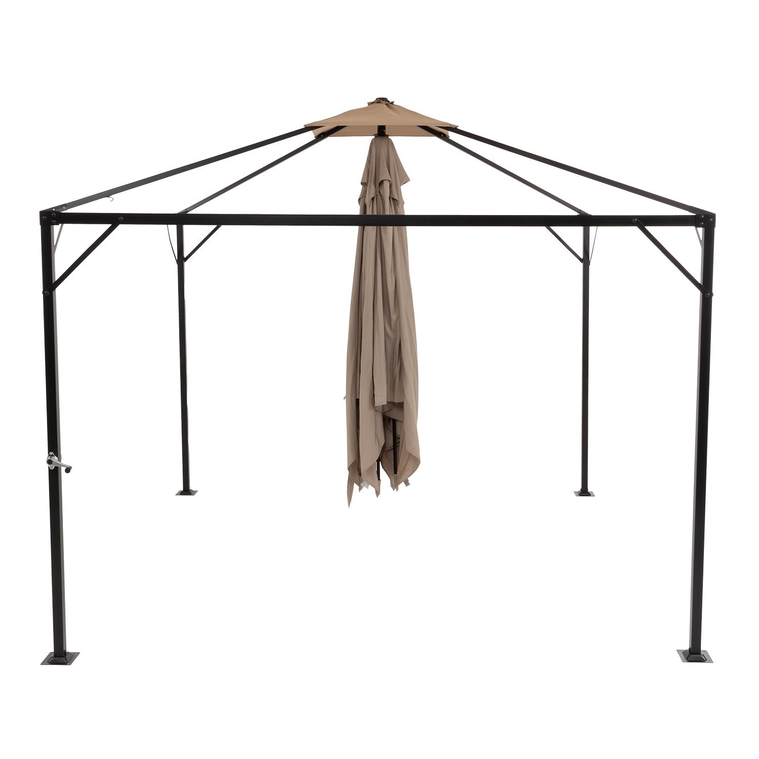 VESTIAMO CASA GIARDINO - Gazebo da giardino Richiudibile in Acciaio Antracite con Telo in Poliestere Écru 3x3 metri