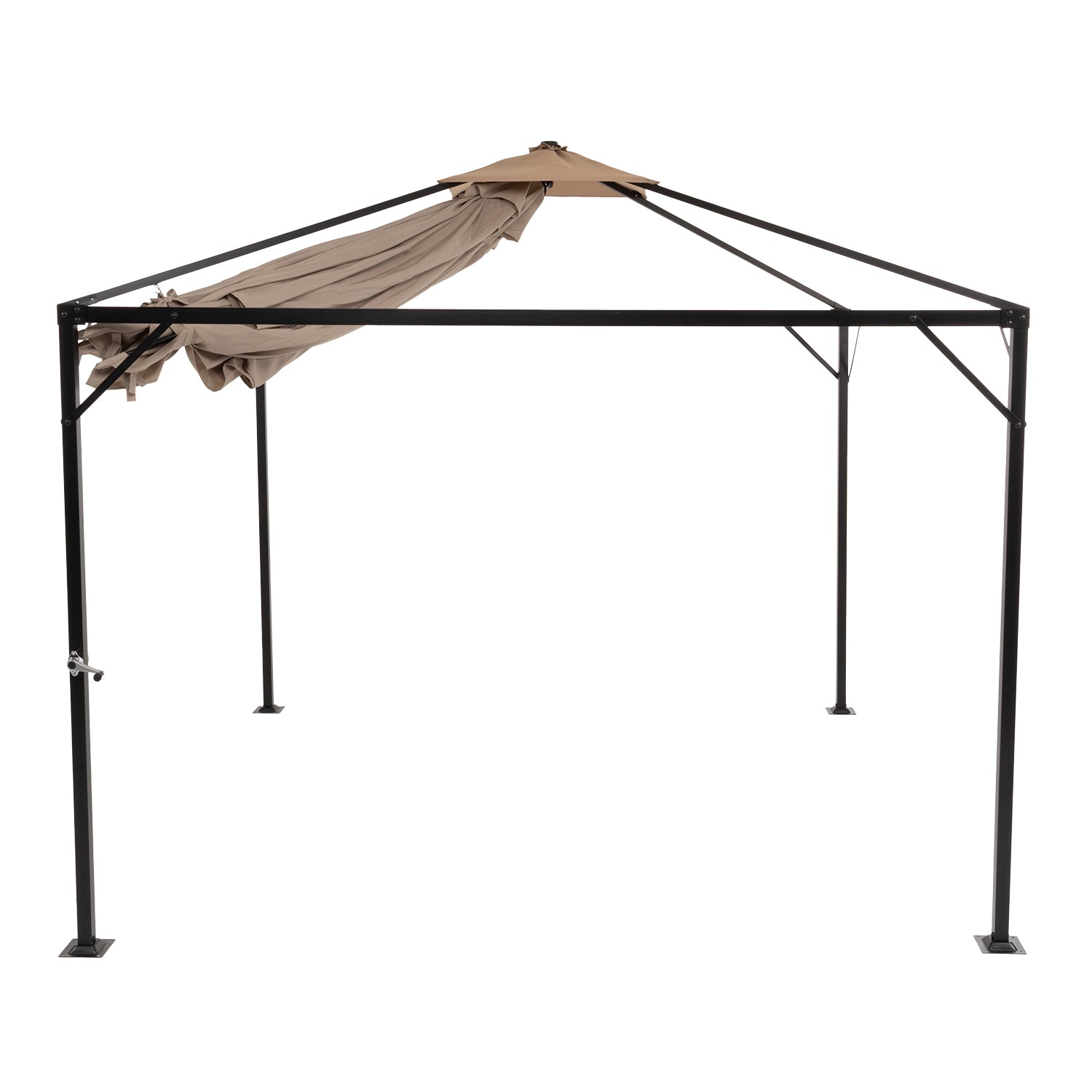 VESTIAMO CASA GIARDINO - Gazebo da giardino Richiudibile in Acciaio Antracite con Telo in Poliestere Écru 3x3 metri