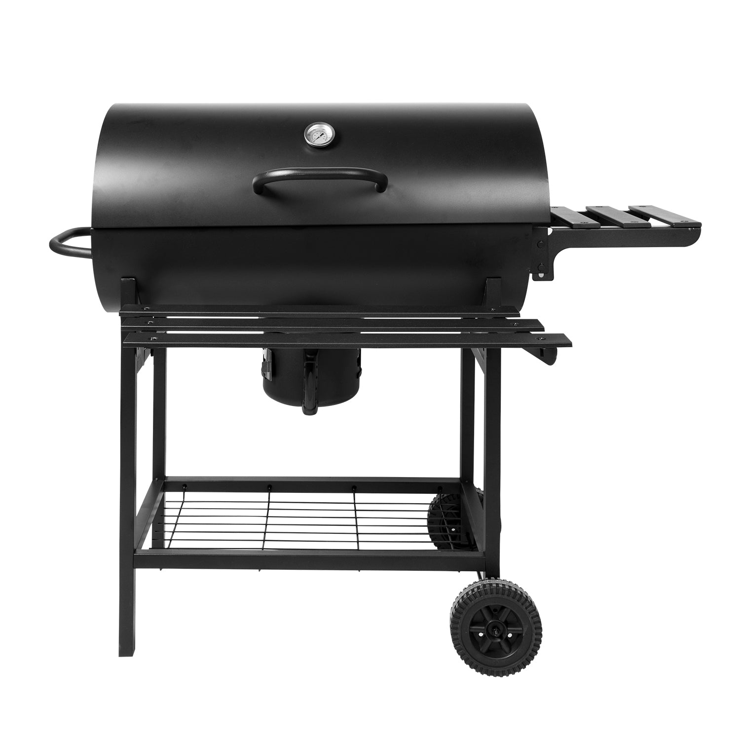 GUSTO CASA - Barbecue a Carbone con Griglie in Acciaio Inox e Coperchio con Ruote e Termometro - h113,5x114x89,5 cm