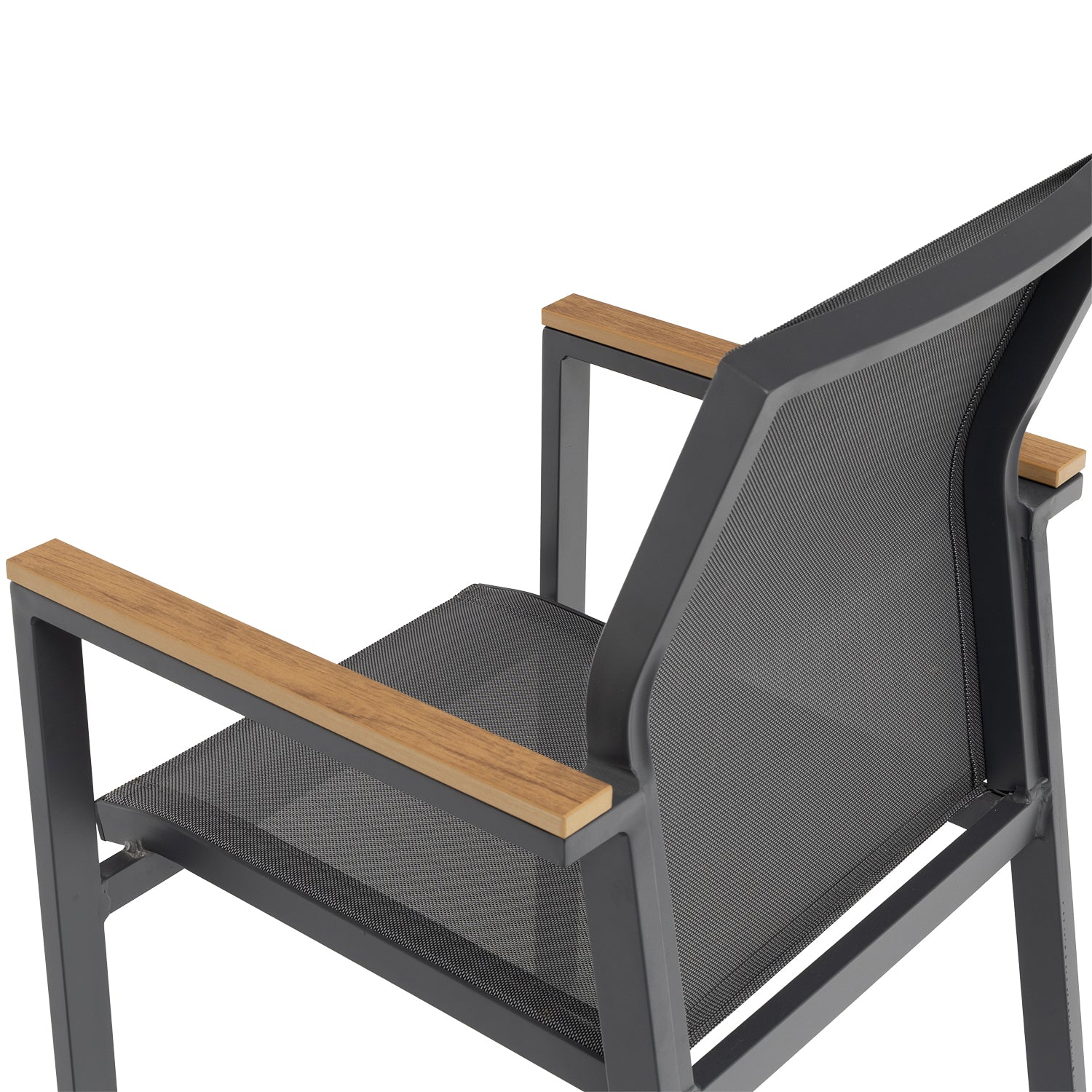 VESTIAMO CASA GIARDINO - Set da giardino 9 pezzi Tavolo Estensibile con 8 Sedie struttura in alluminio Antracite e braccioli in Polywood