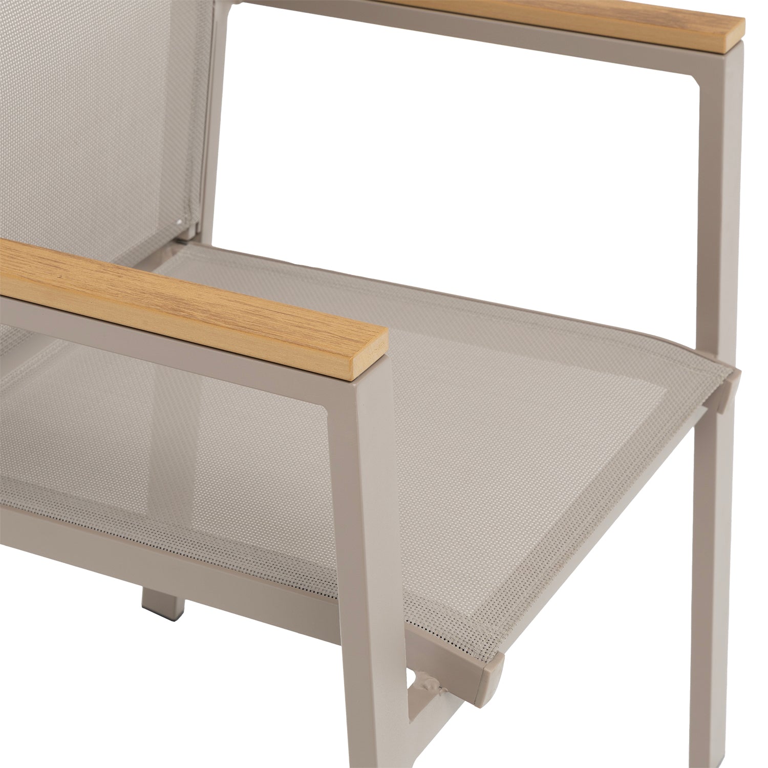 VESTIAMO CASA GIARDINO - Set da giardino 9 pezzi Tavolo Estensibile con 8 Sedie struttura in alluminio Tortora e braccioli in Polywood