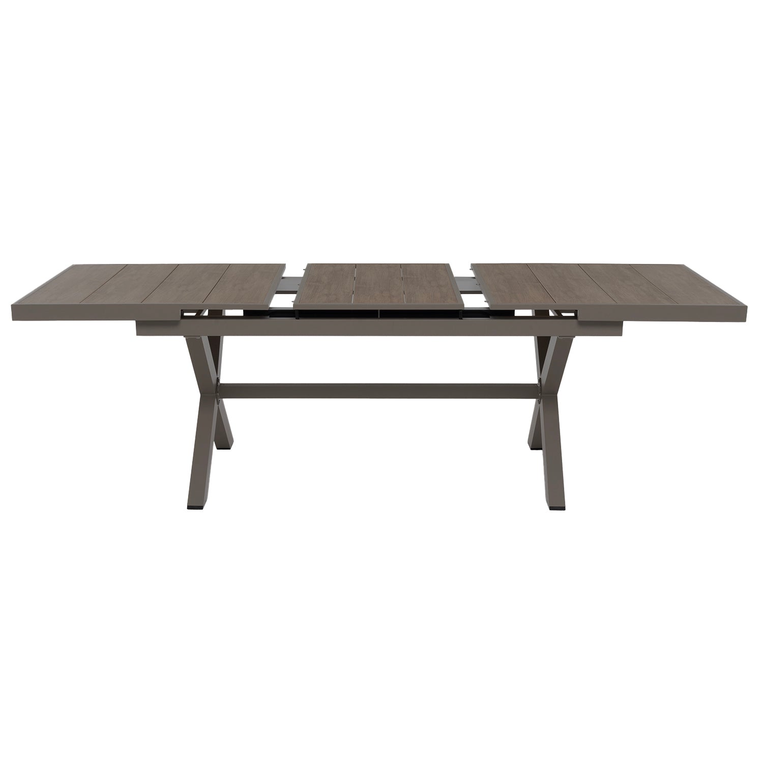 VESTIAMO CASA GIARDINO - Set da giardino 9 pezzi Tavolo Estensibile con 8 Sedie struttura in alluminio Antracite e Polywood