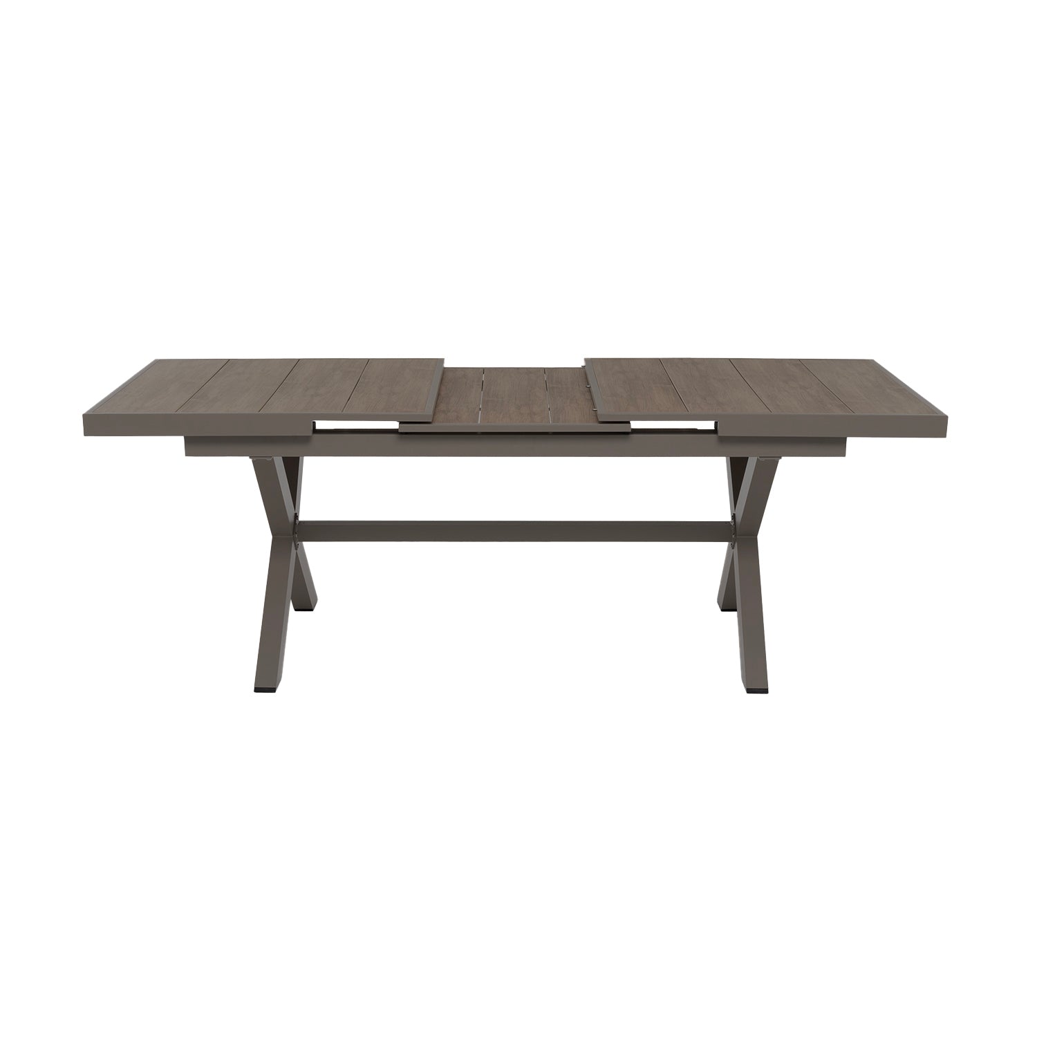 VESTIAMO CASA GIARDINO - Set da giardino 9 pezzi Tavolo Estensibile con 8 Sedie struttura in alluminio Antracite e Polywood