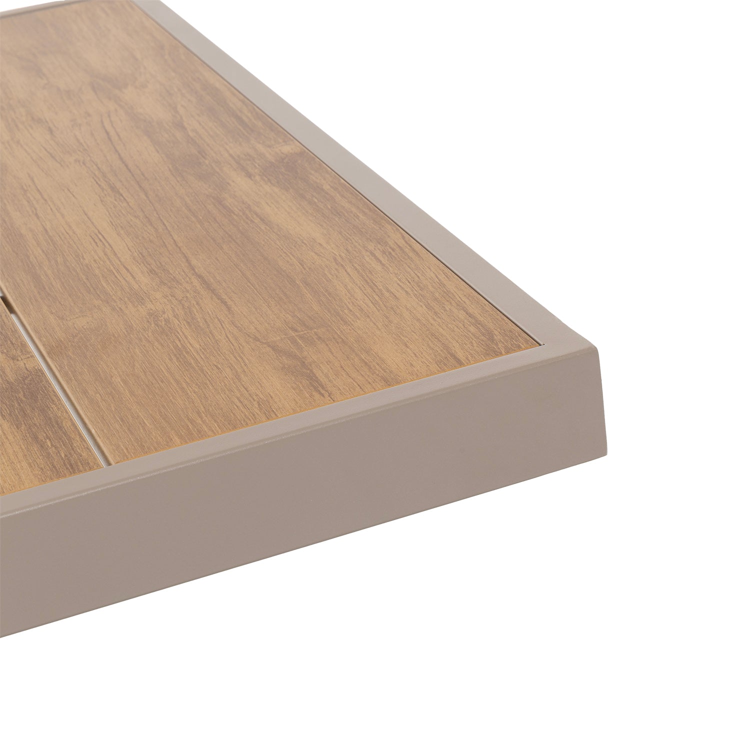 VESTIAMO CASA GIARDINO - Set da giardino 9 pezzi Tavolo Estensibile con 8 Sedie struttura in alluminio Tortora e Polywood