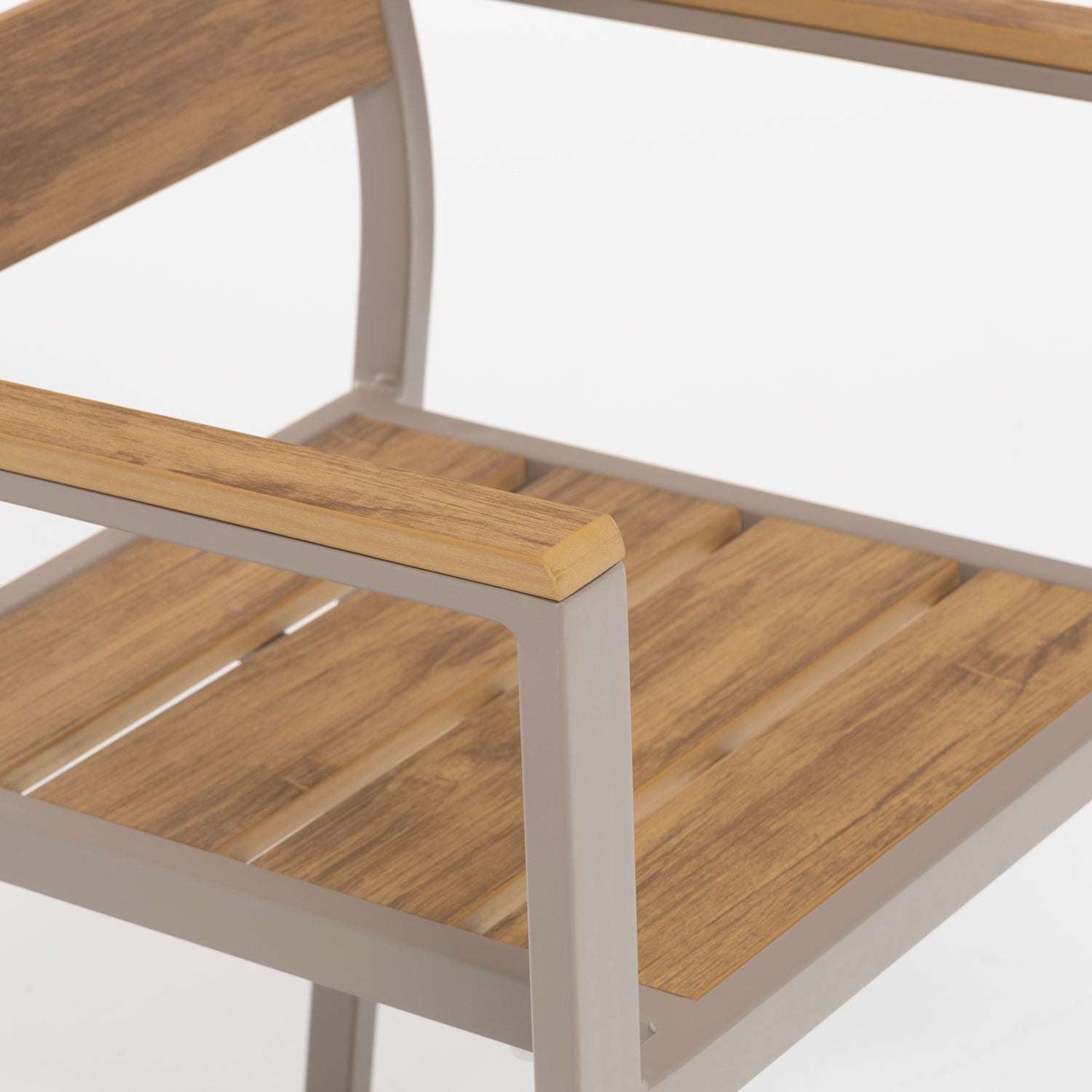 VESTIAMO CASA GIARDINO - Set da giardino 9 pezzi Tavolo Estensibile con 8 Sedie struttura in alluminio Tortora e Polywood