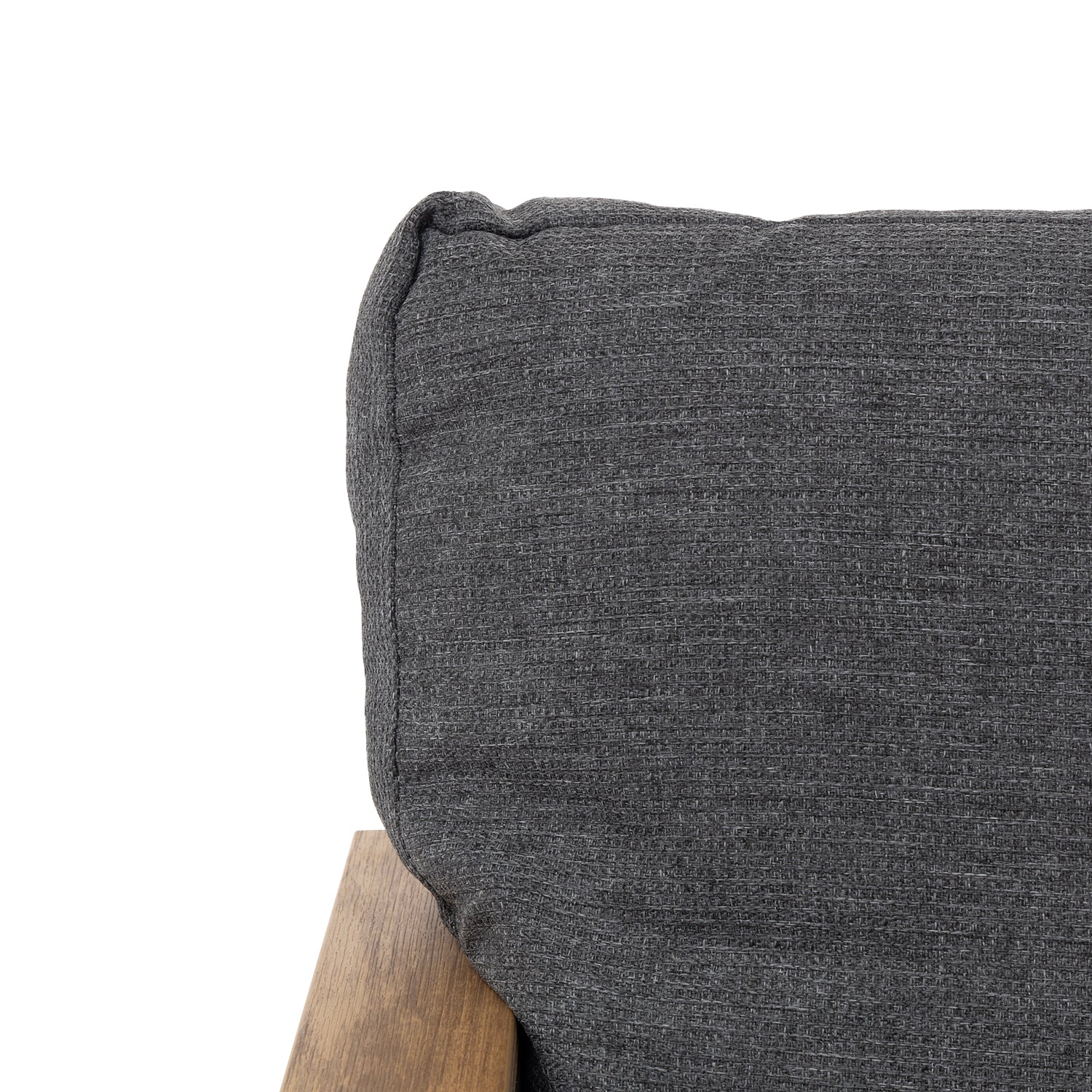 VESTIAMO CASA GIARDINO - Set Salotto da giardino 4 pezzi in Alluminio Antracite con Poltrone, Divanetto e Tavolino Effetto Legno Design Moderno