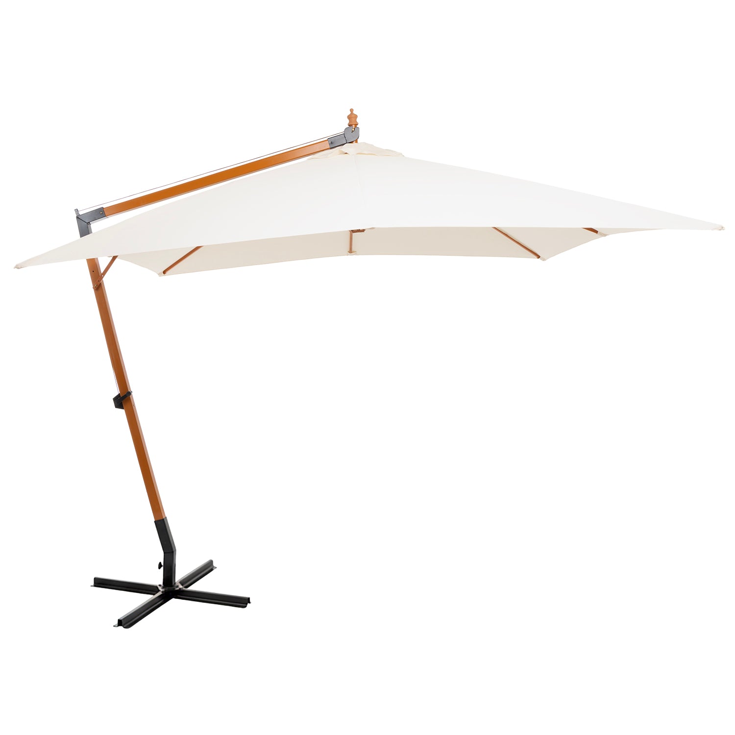 VESTIAMO CASA GIARDINO - Ombrellone da giardino Decentrato con Braccio Laterale e Telo Ècru - h2,85x3x3 metri