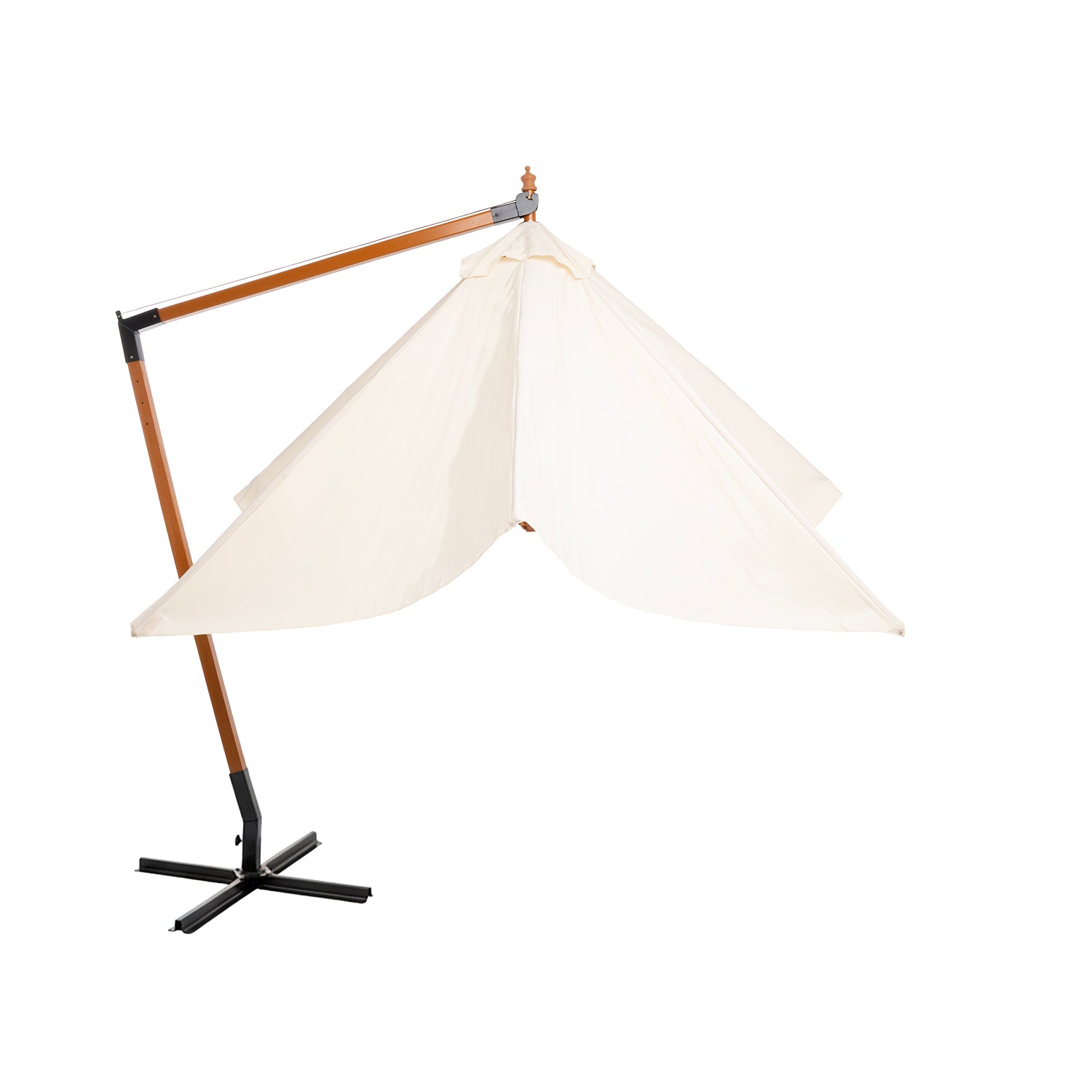 VESTIAMO CASA GIARDINO - Ombrellone da giardino Decentrato con Braccio Laterale e Telo Ècru - h2,85x3x3 metri